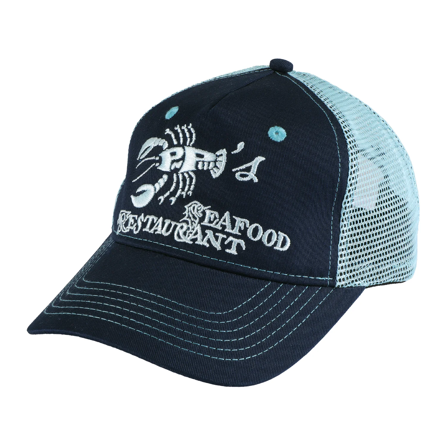 Pass~Port Seafood Staff Packers Trucker - Navy - Image 2