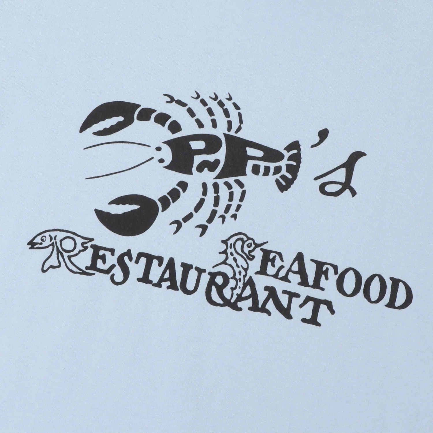 Pass~Port Seafood Staff Tee - Stonewash Blue - Image 3
