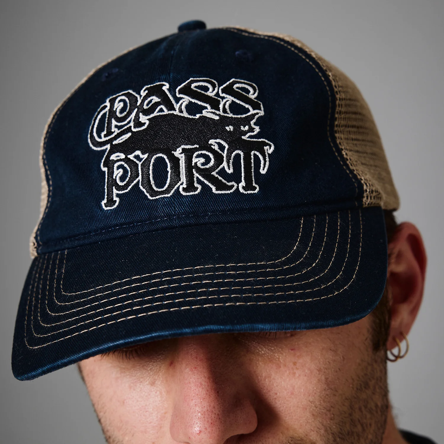 Pass~Port Slinkin' Leagues Trucker - Washed Navy - Image 2
