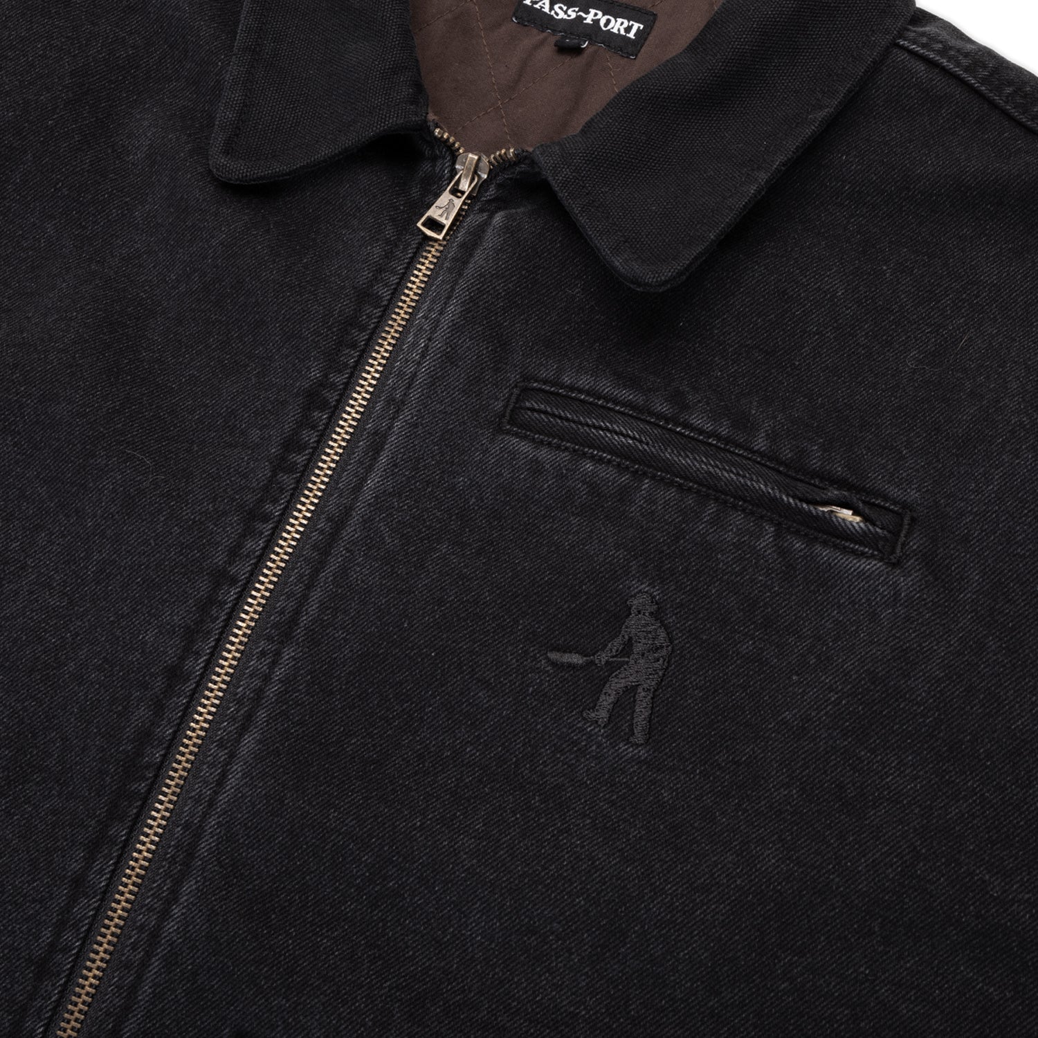 Pass~Port Solid Denim Packers Jacket - Black - Image 4