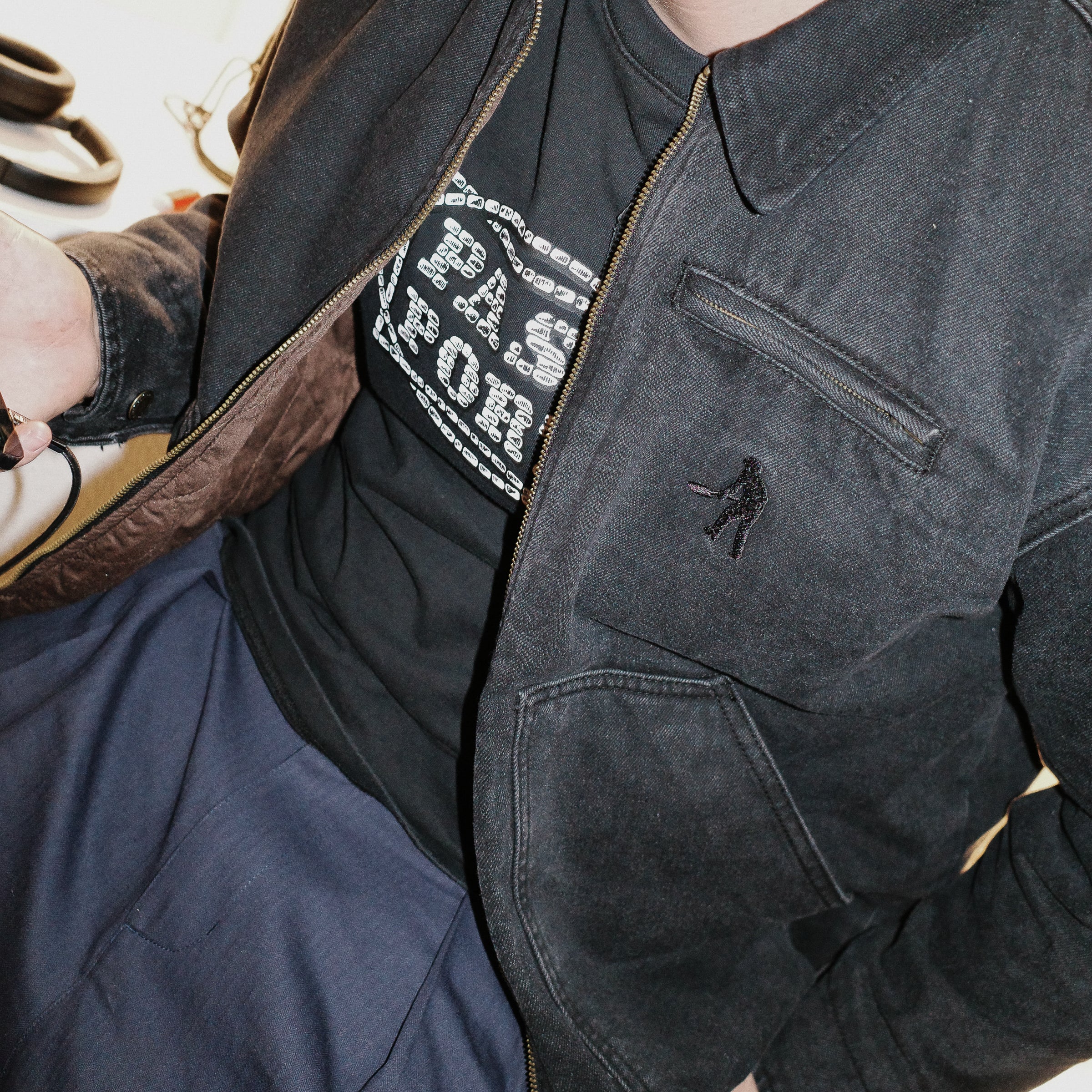 Pass~Port Solid Denim Packers Jacket - Black - Image 5