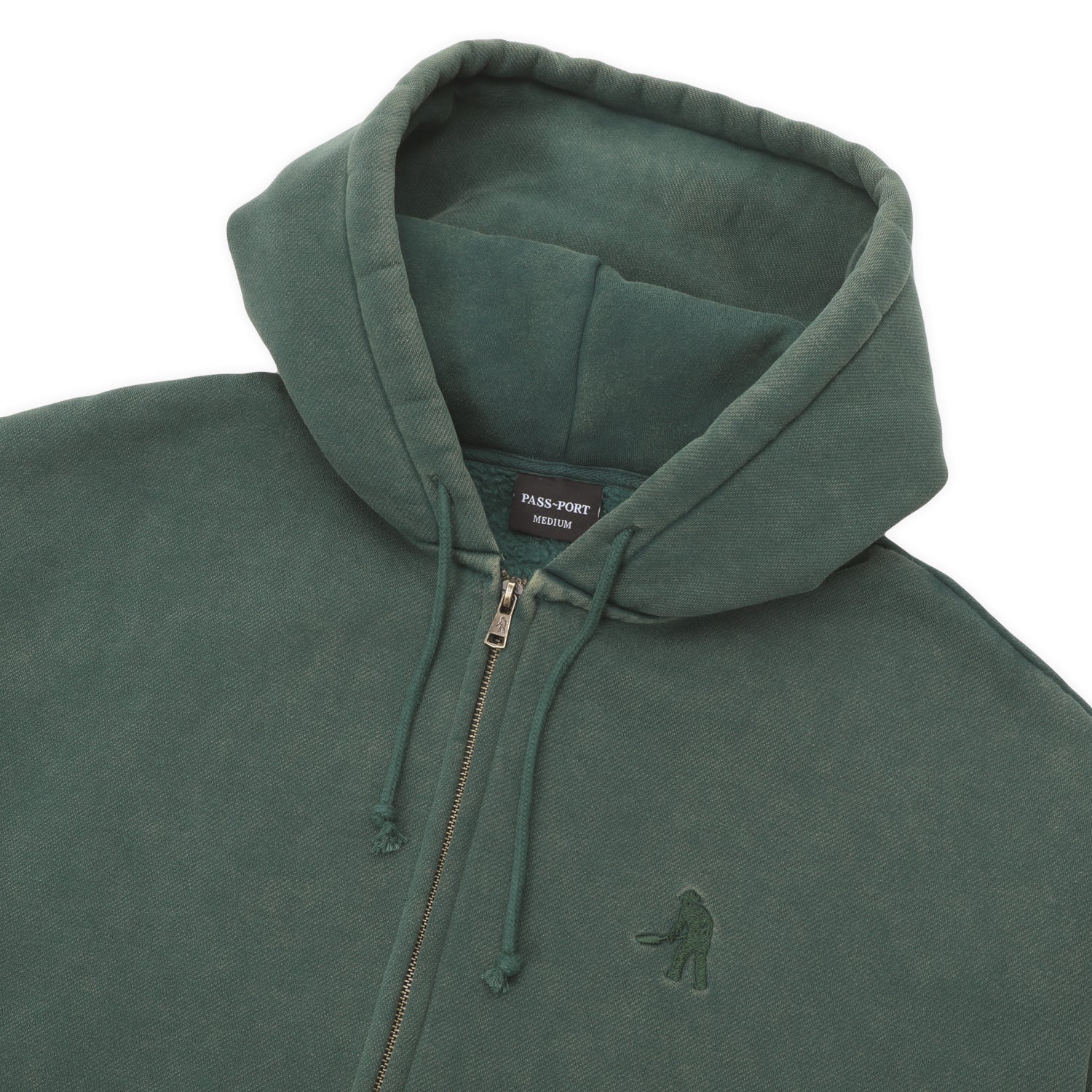 Pass~Port Solid Workers Zip Hood - Washed Forest Green - Image 2