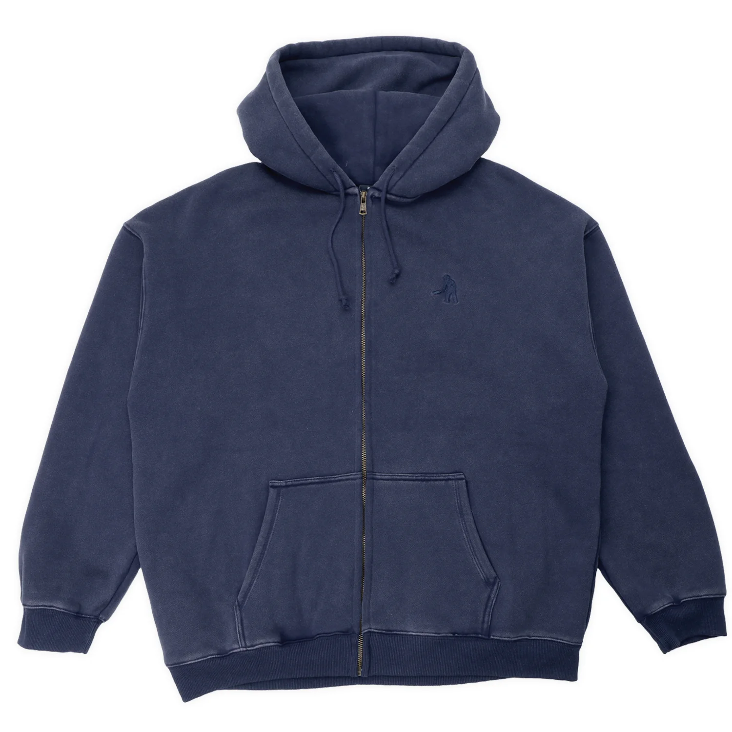 Pass~Port Solid Workers Zip Hood - Washed Navy - Image 2