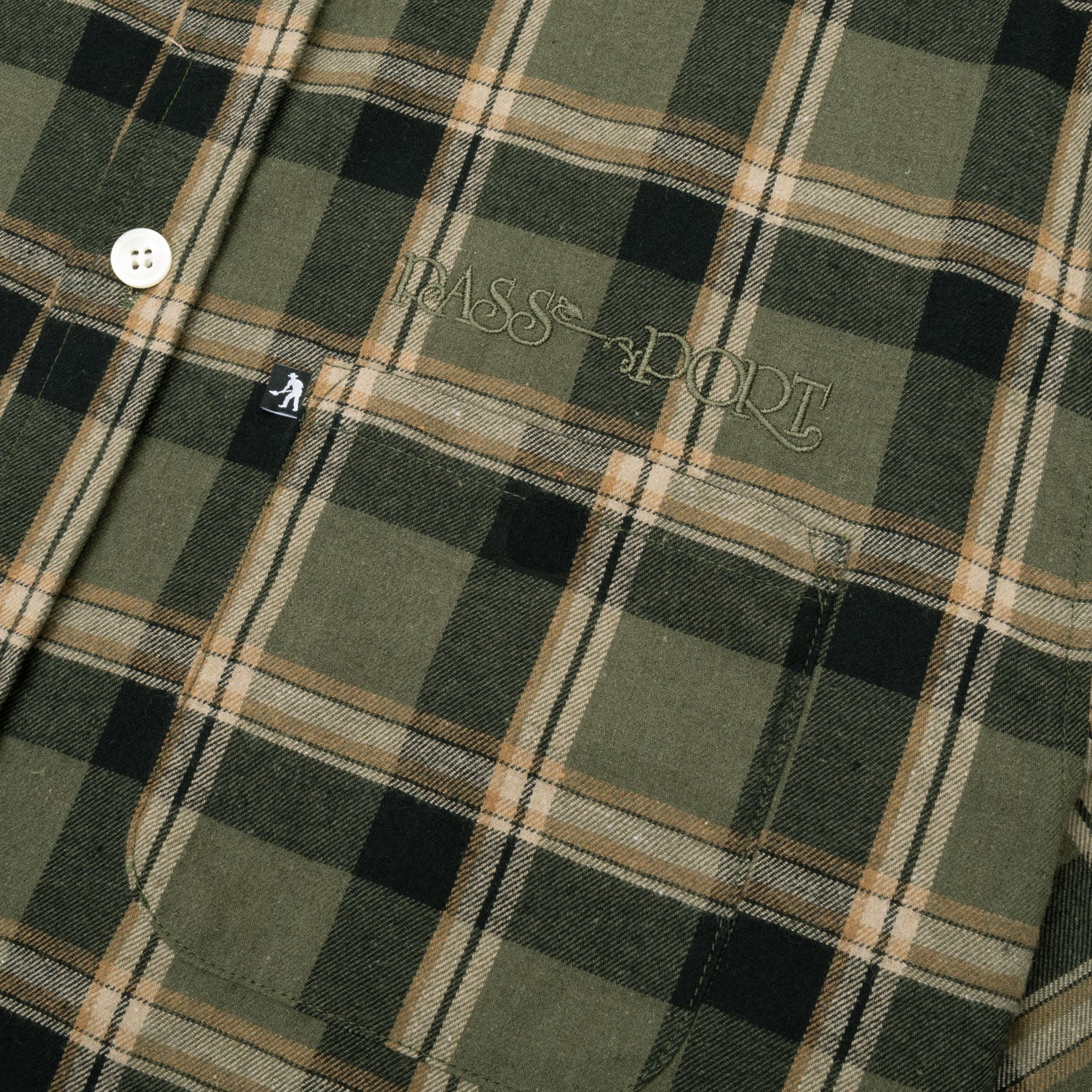 Pass~Port Stem Workers Check Shirt Short-Sleeve - Moss - Image 2