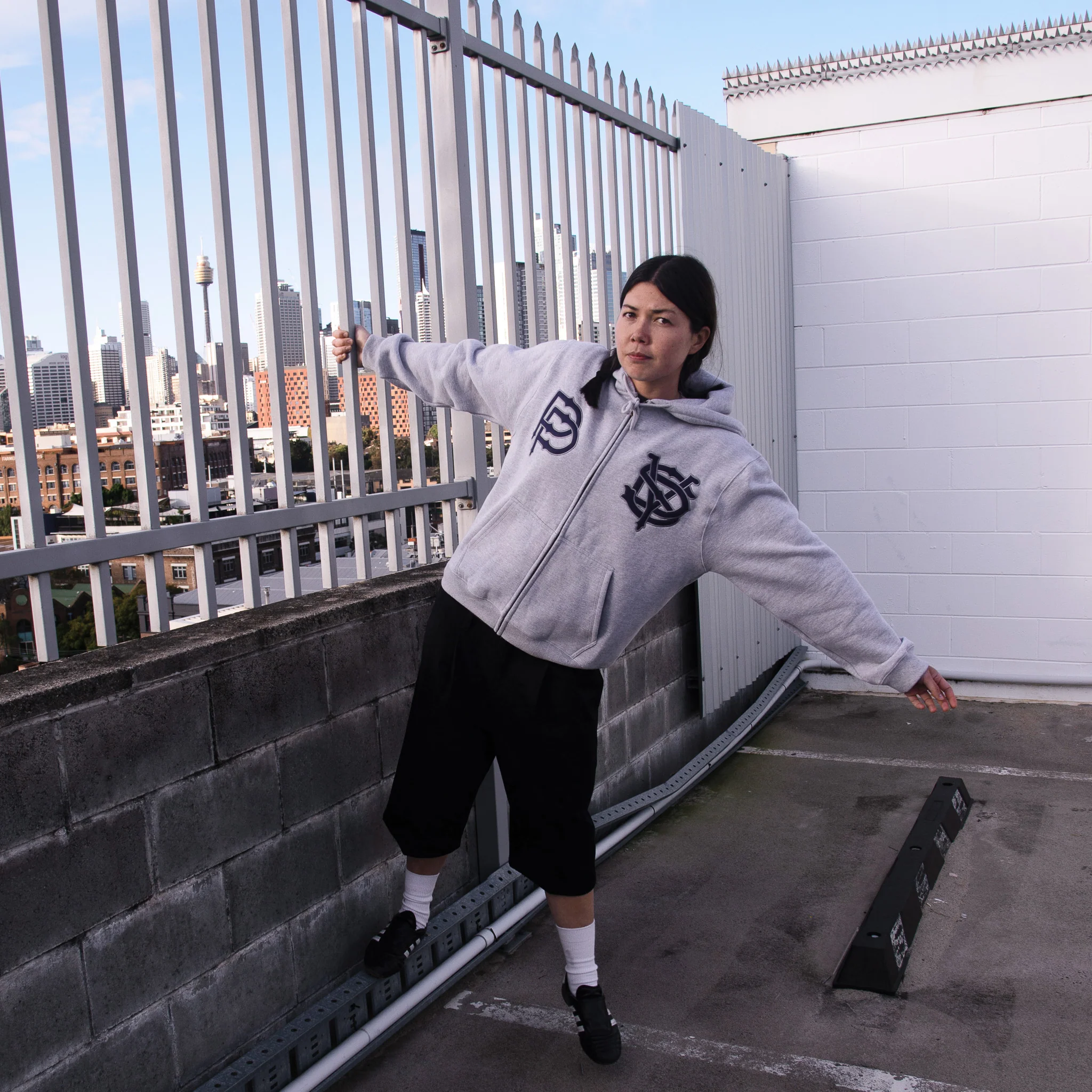 Pass~Port Store & Gallery Exclusive Syd Logo Zip Hood - Ash - Image 3