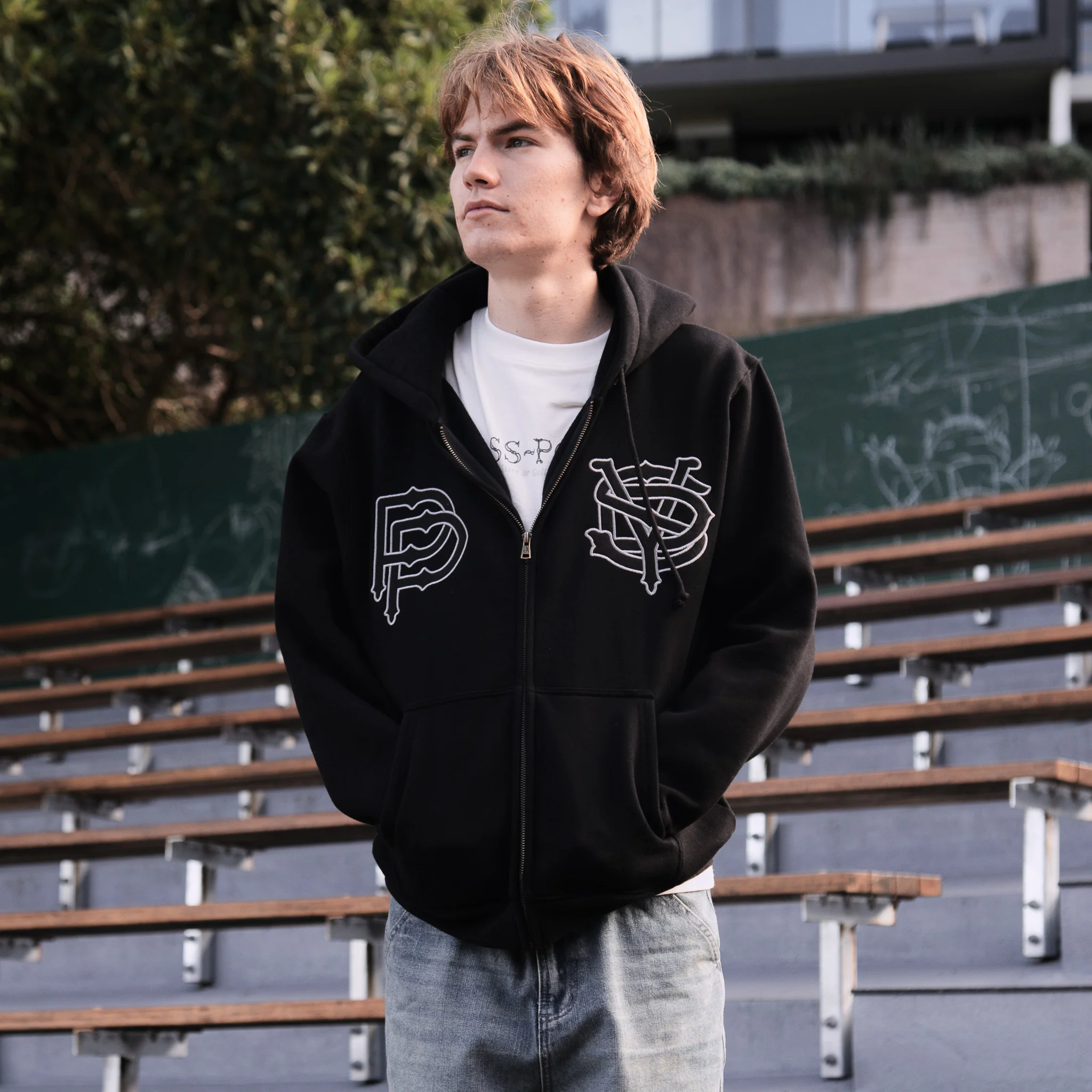 Pass~Port Store & Gallery Exclusive Syd Logo Zip Hood - Black - Image 2