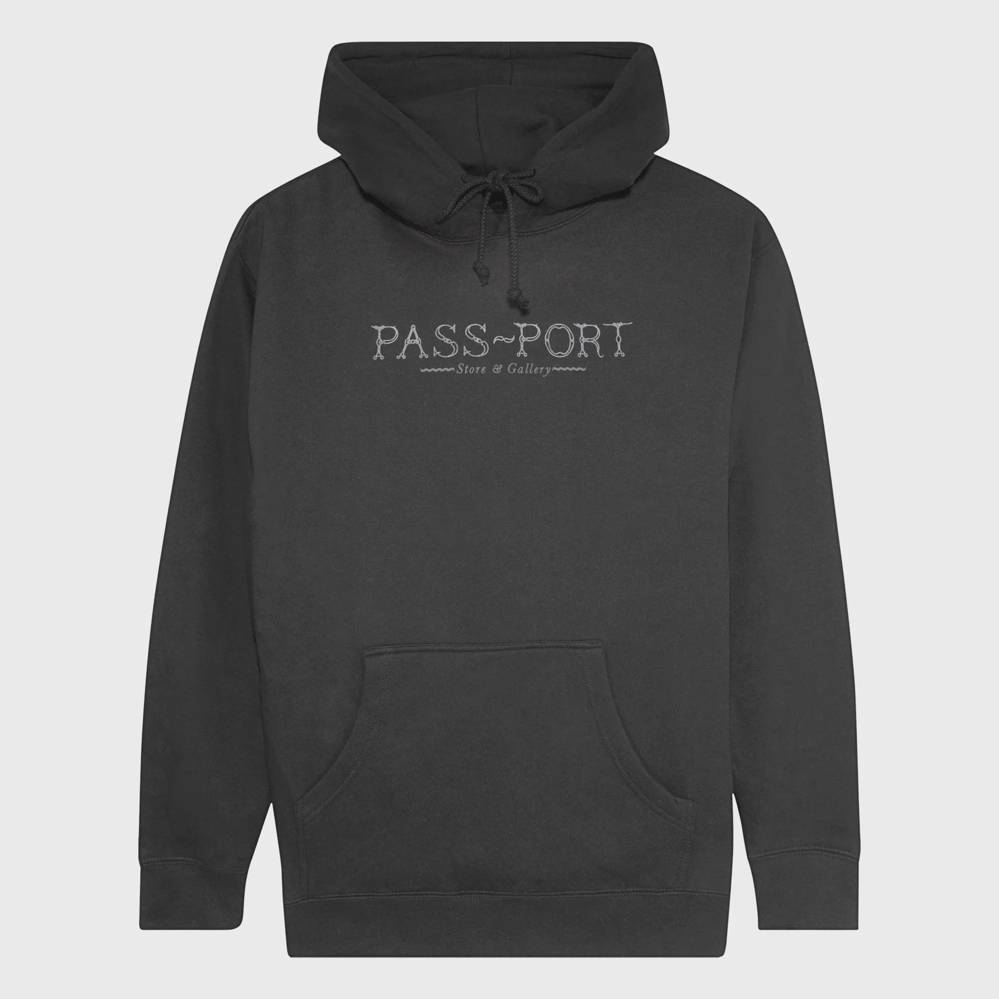 Pass~Port Store & Gallery Exclusive Wired Logo Hood - Tar - Image 2