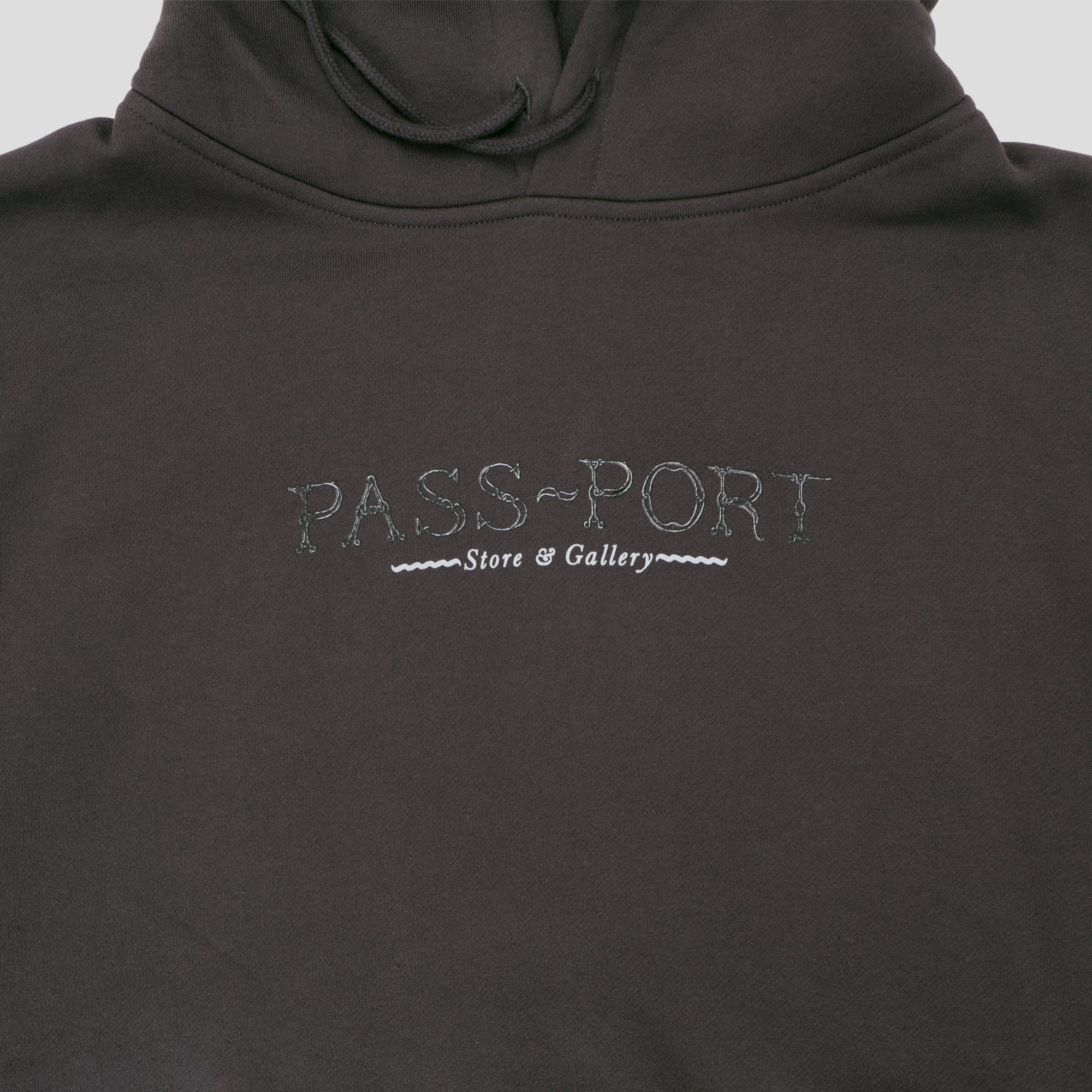 Pass~Port Store & Gallery Exclusive Wired Logo Hood - Tar - Image 5