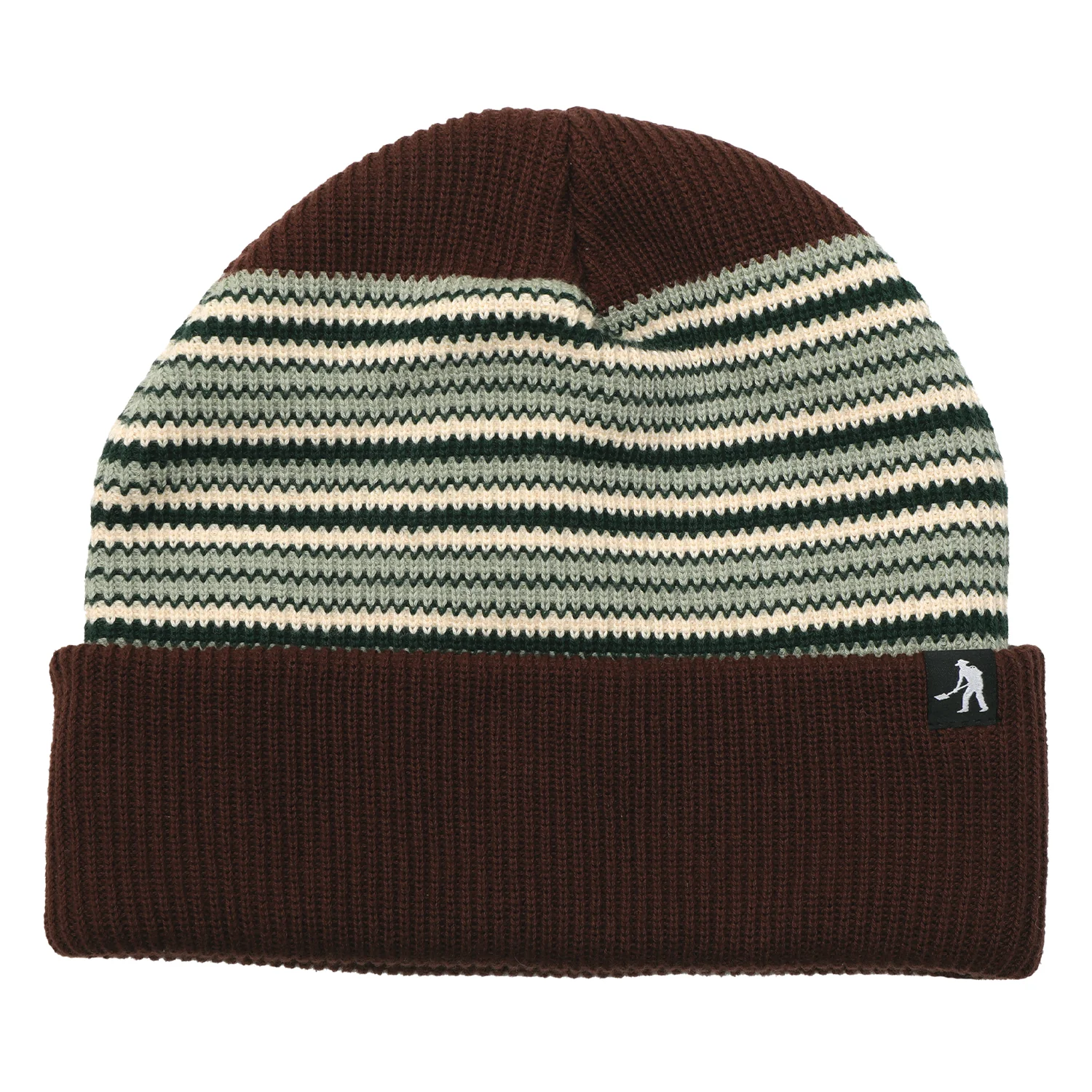 Pass~Port Striped Organic Knit Beanie - Choc - Image 2