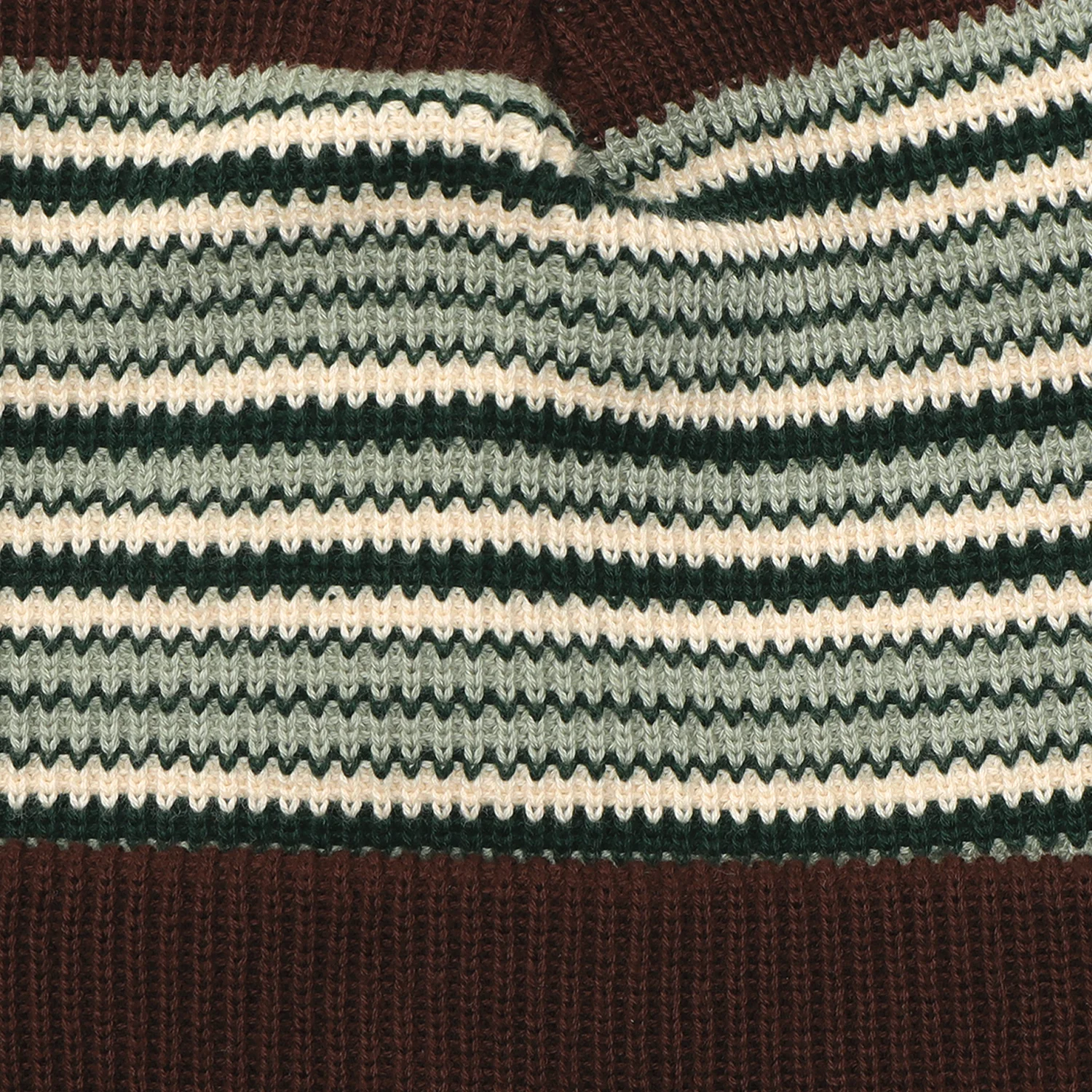 Pass~Port Striped Organic Knit Beanie - Choc - Image 3