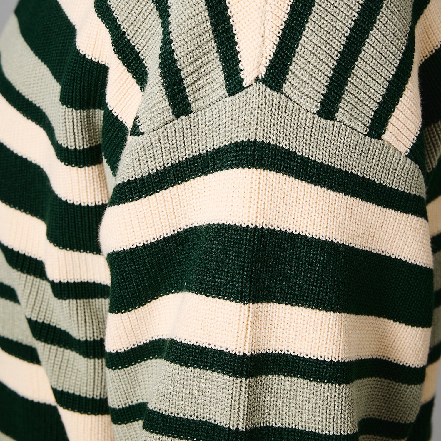 Pass~Port Striped Organic Knit Sweater - Dark Jade - Image 4