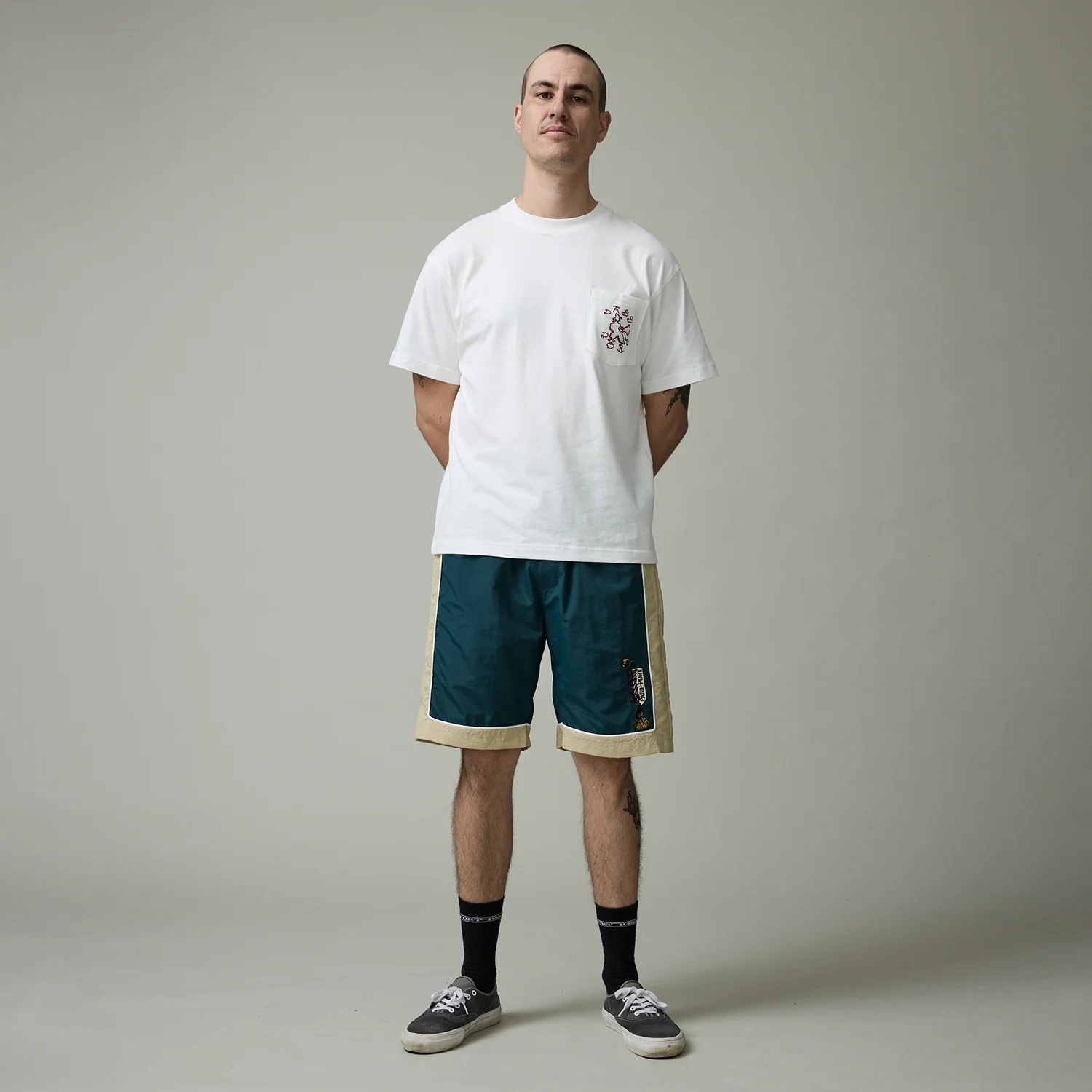 Pass~Port Tassle RPET Casual Short - Green / Cream - Image 4