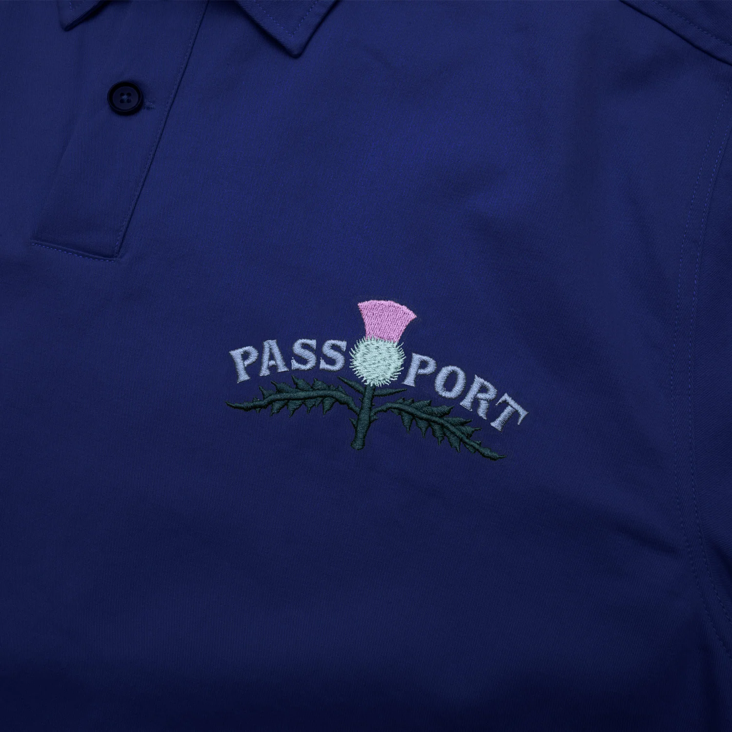 Pass~Port Thistle Embroidery AG Shirt Long Sleeve - Navy - Image 2