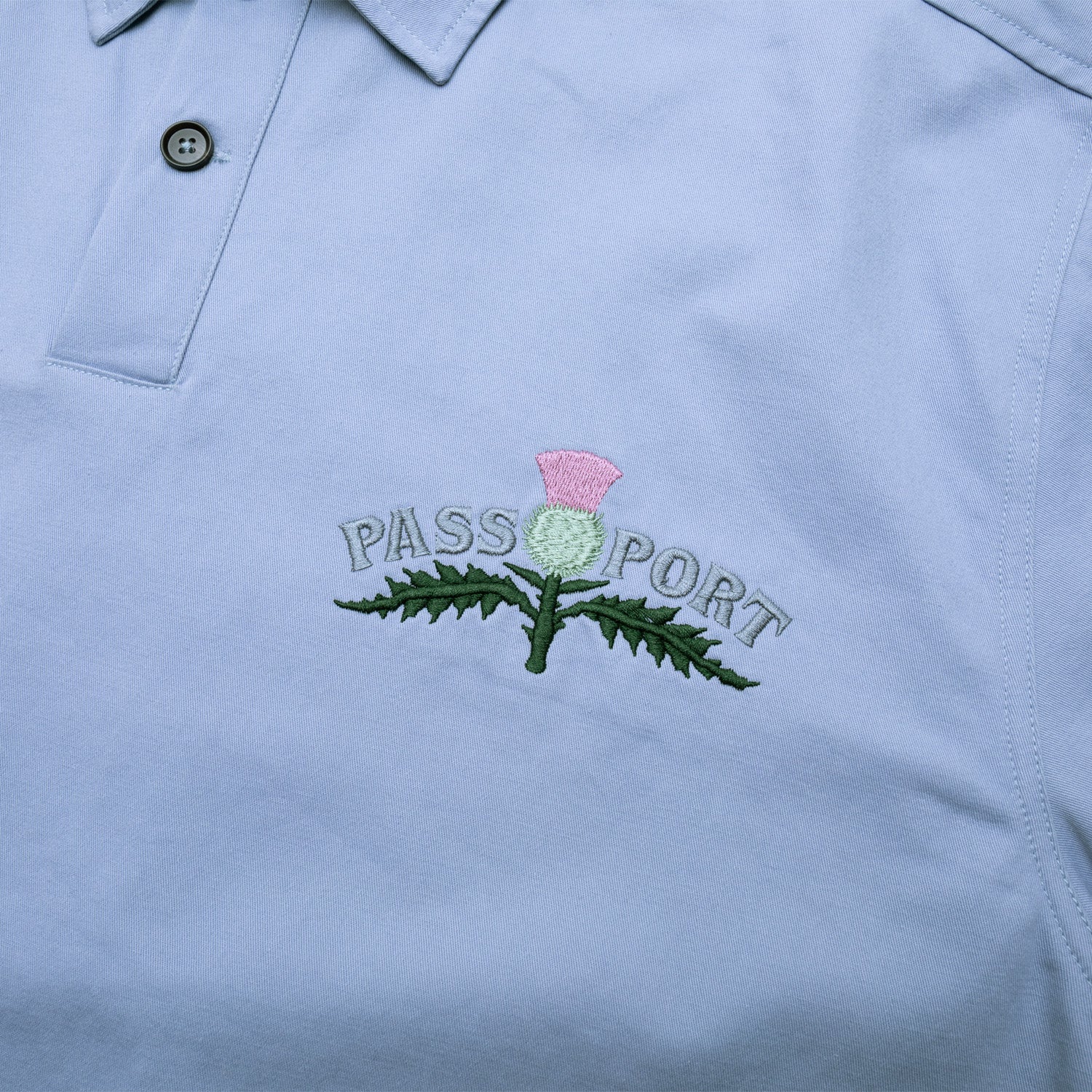 Pass~Port Thistle Embroidery AG Shirt Short Sleeve - Light Blue - Image 2