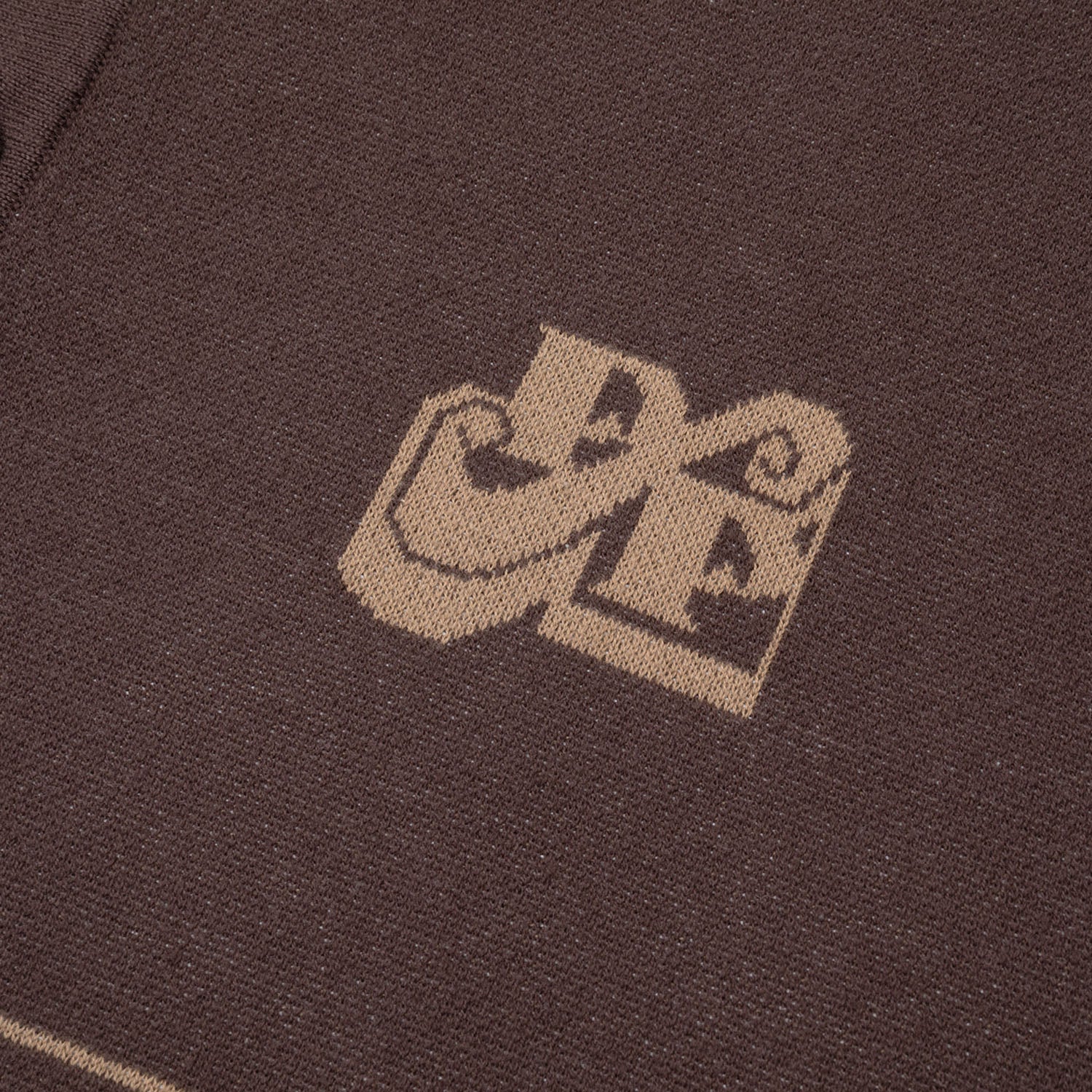 Pass~Port Tilde Stamp Knit Polo - Chocolate - Image 2