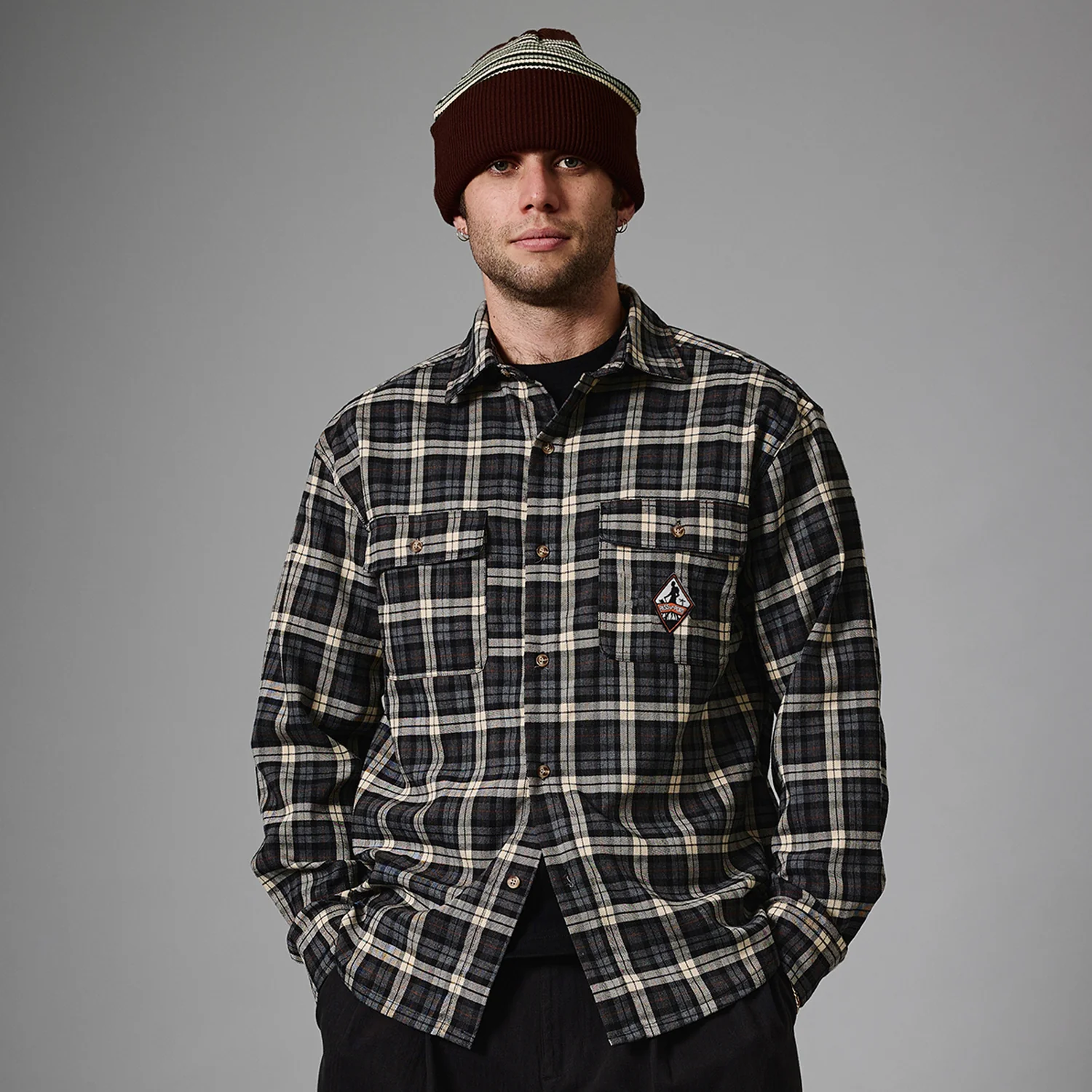 Pass~Port Wanderer Flannel Vineyard Shirt - Black - Image 2