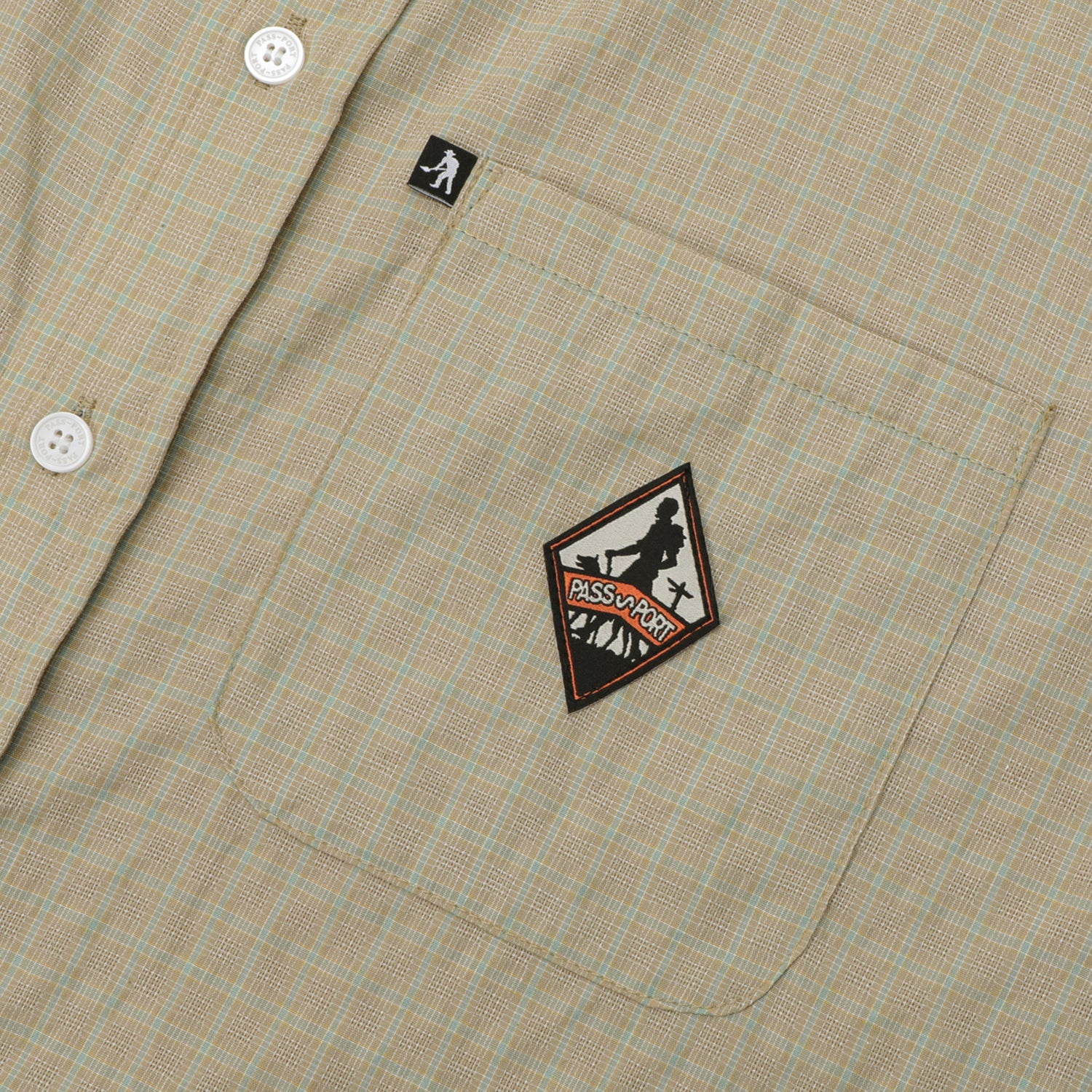 Pass~Port Wanderer Workers Short Sleeve Shirt - Khaki - Image 2