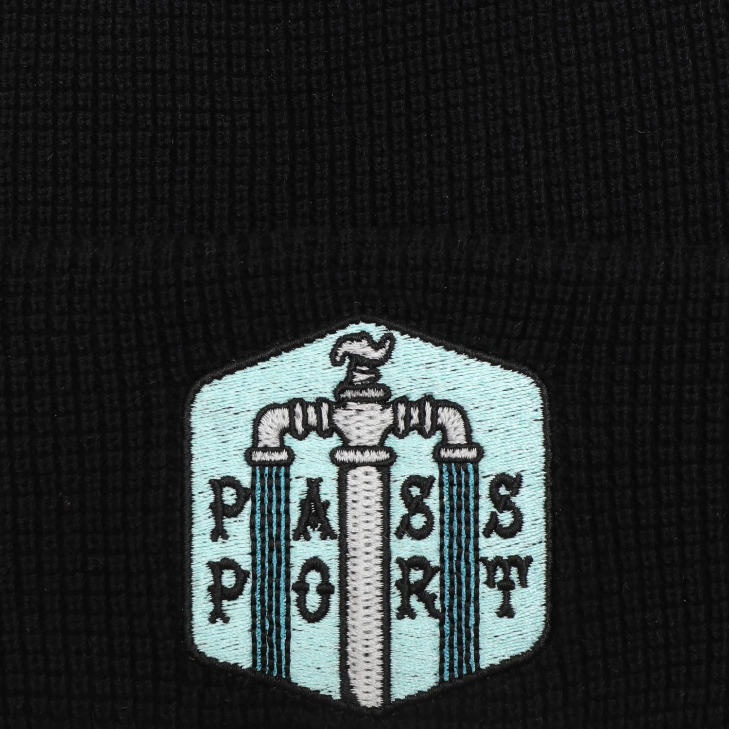 Pass~Port Water Supply Waffle Beanie - Black - Image 2