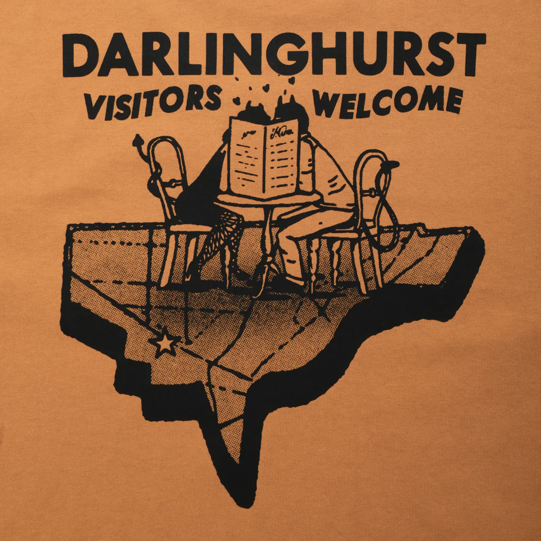 Pass~Port Store & Gallery Exclusive Welcome To Darlo Tee - Golden Brown - Image 3
