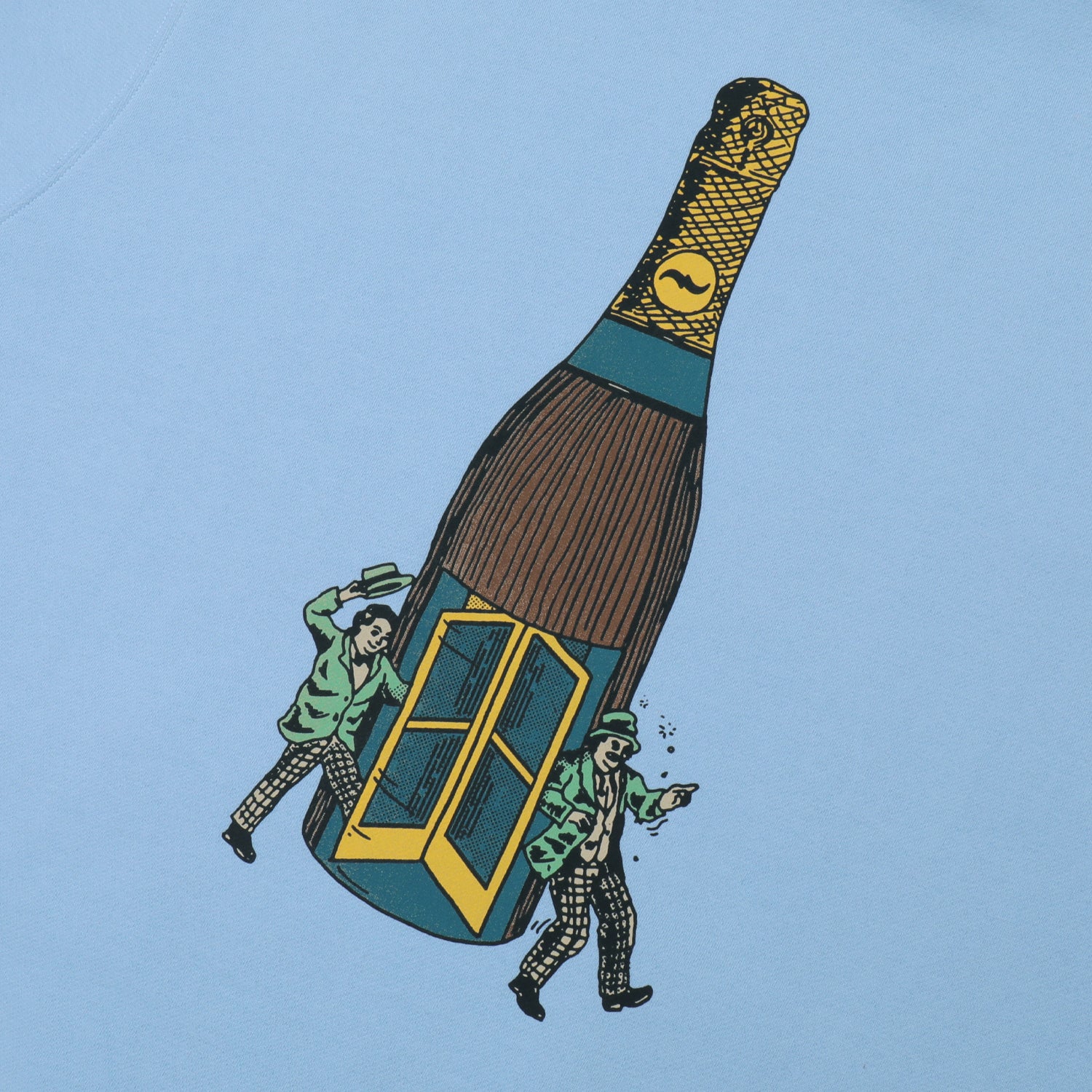 Pass~Port Wine Em' Hoodie - Light Blue - Image 4