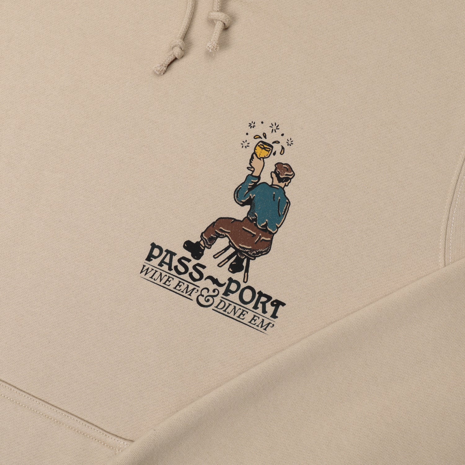Pass~Port Wine Em' Hoodie - Sand - Image 3
