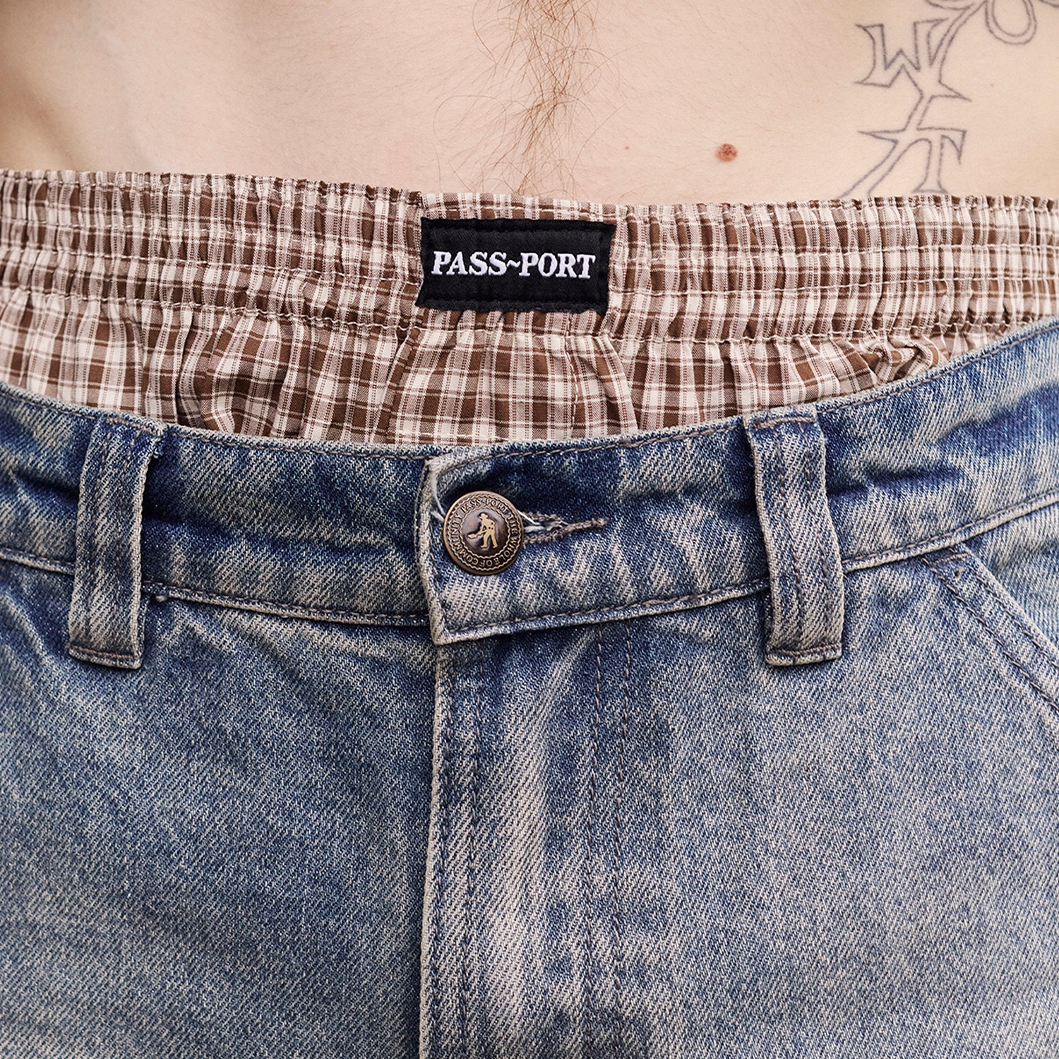Pass~Port Workers Check Boxer Shorts - Brown - Image 2