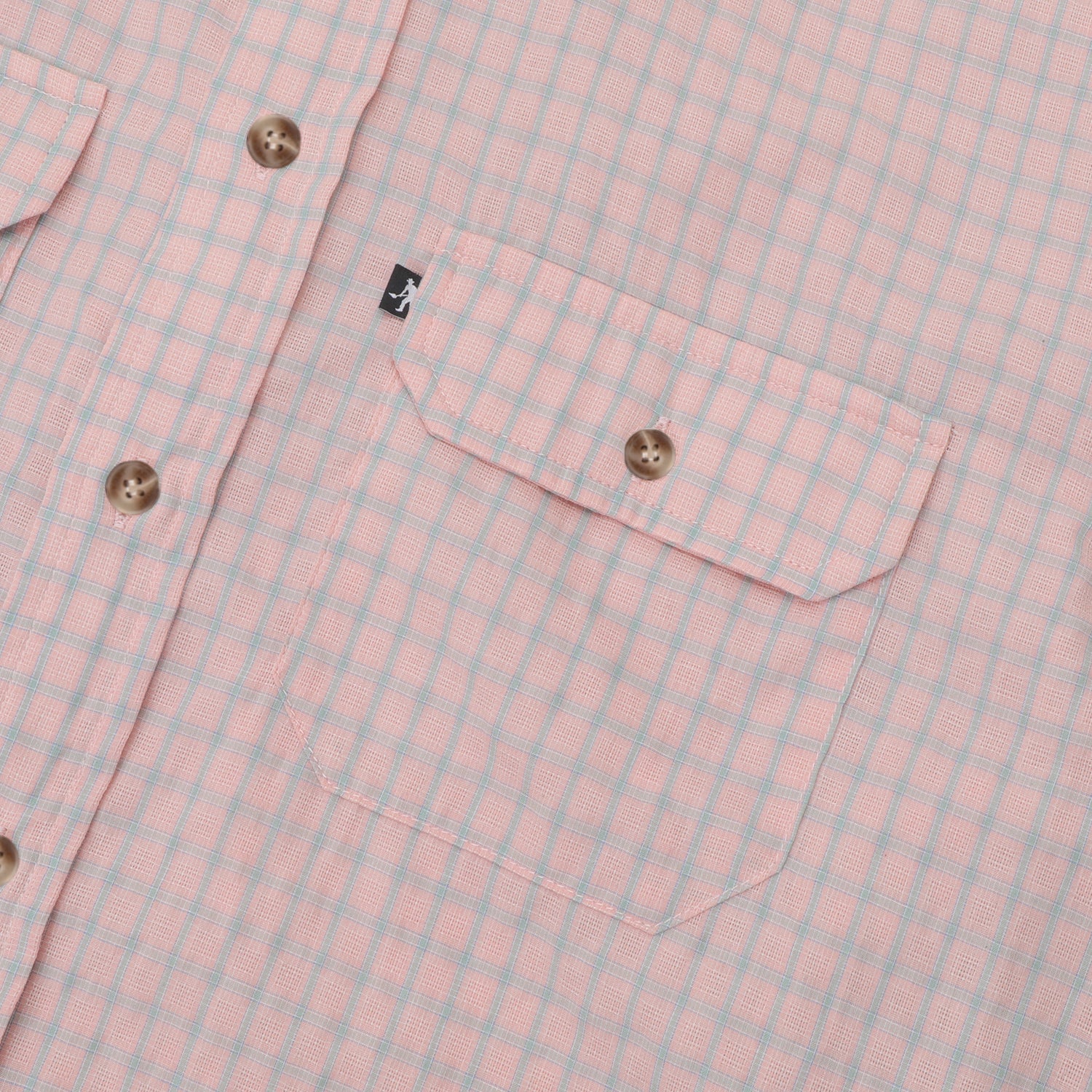 Pass~Port Workers Check Long Sleeve Shirt - Light Pink - Image 3