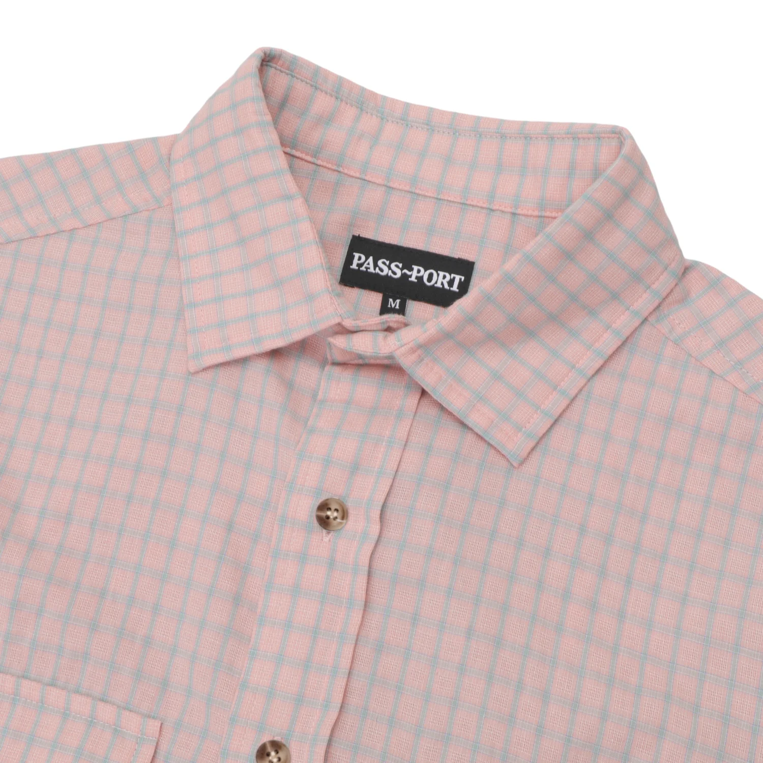 Pass~Port Workers Check Long Sleeve Shirt - Light Pink - Image 4