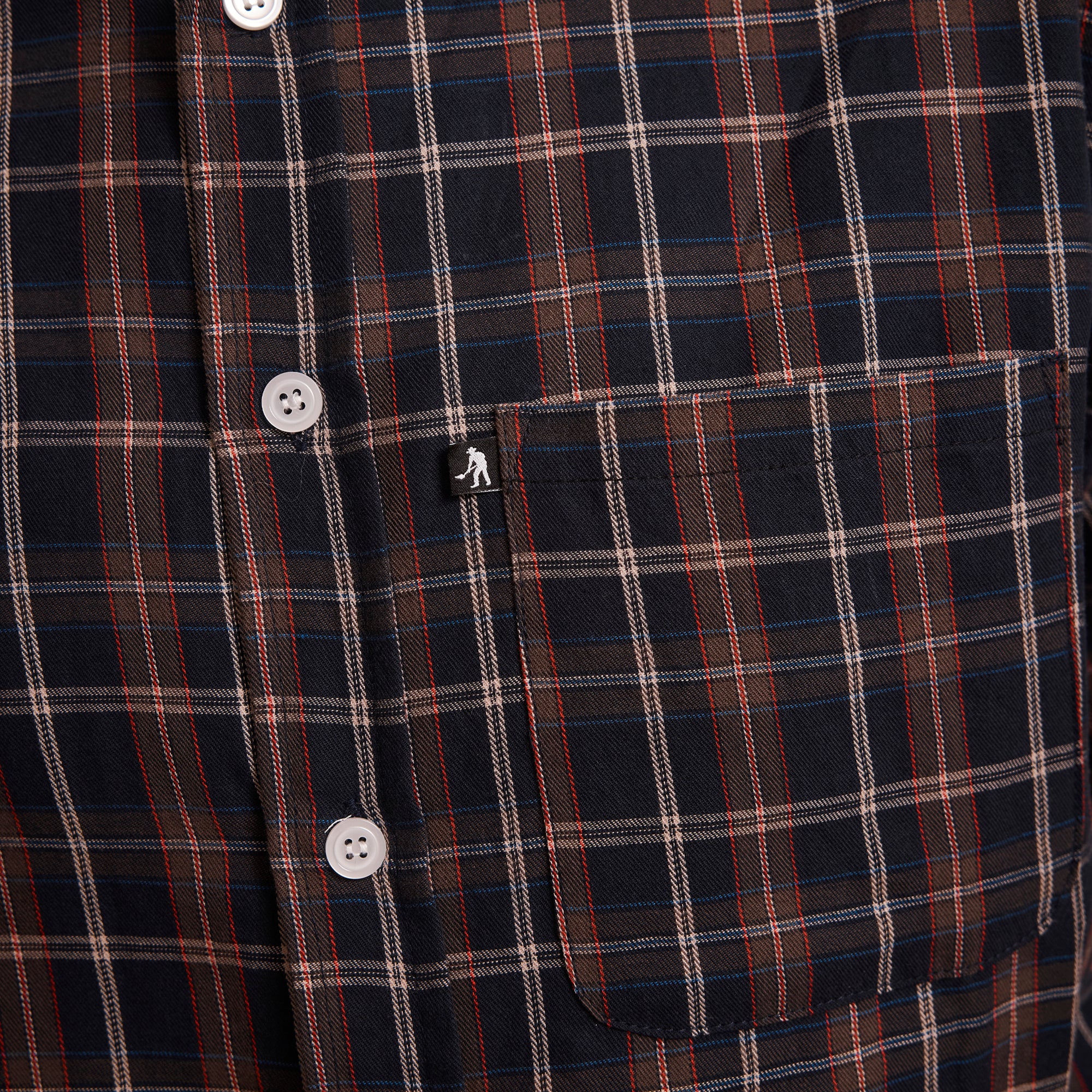 Pass~Port Workers Check Long Sleeve Shirt - Navy - Image 3