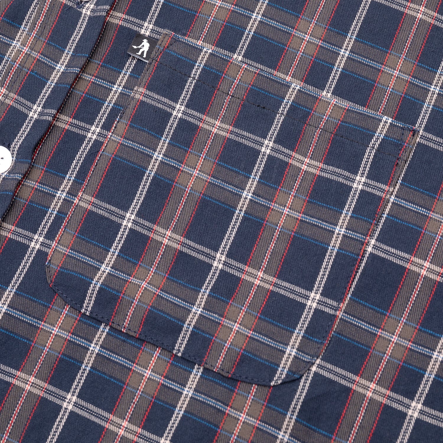 Pass~Port Workers Check Short Sleeve Shirt - Navy - Image 3