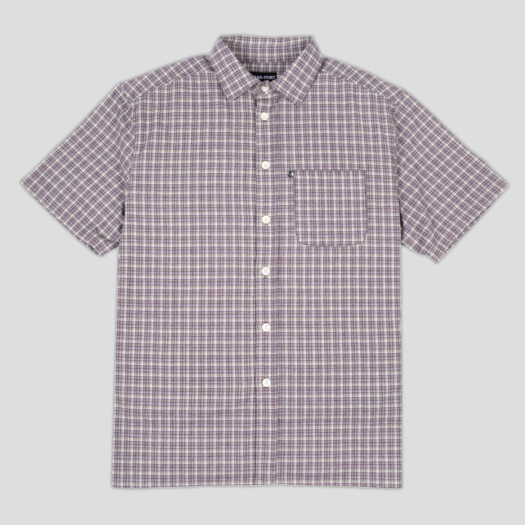 Pass~Port Workers Check Short-sleeve Shirt - Chocolate Mint