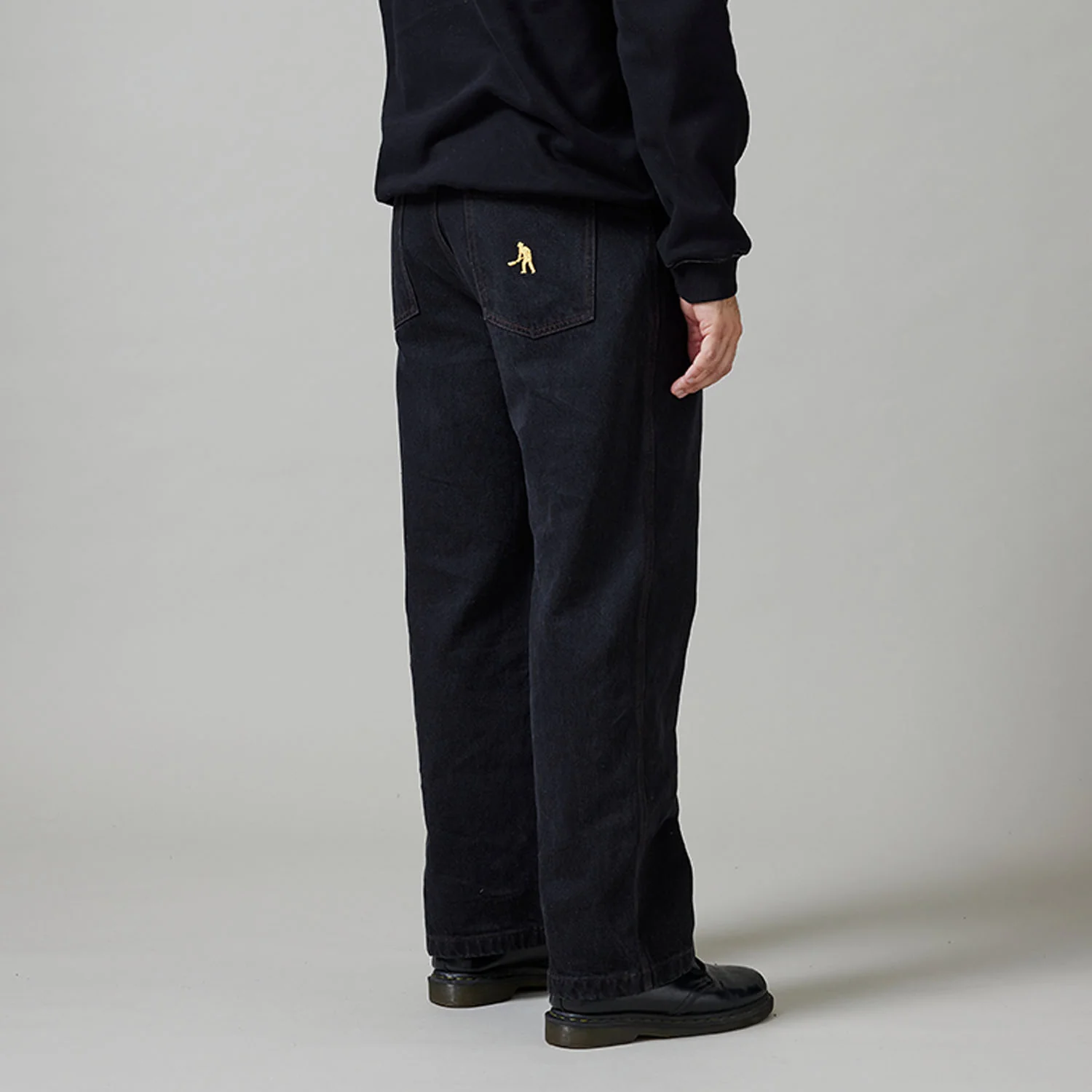 Pass~Port Workers Club Denim Jean - Washed Black / Brown Stitch - Image 3