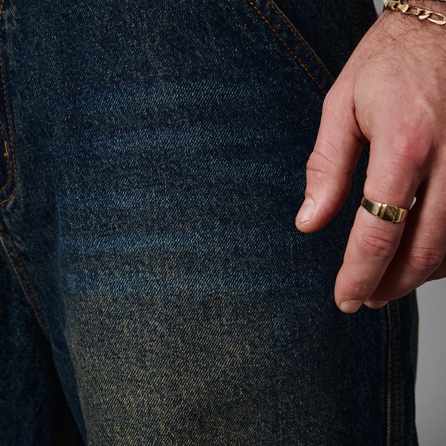 Pass~Port Workers Club Denim Short - Faded Washed Dark Indigo - Image 6