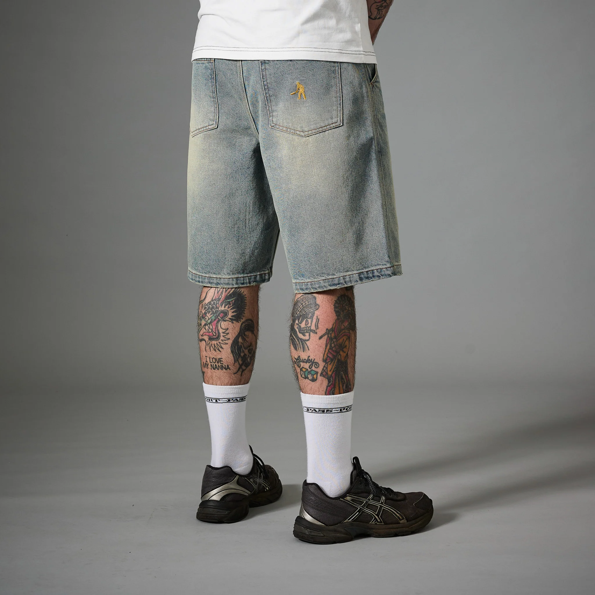 Pass~Port Workers Club Denim Short - Faded Washed Light Indigo - Image 5