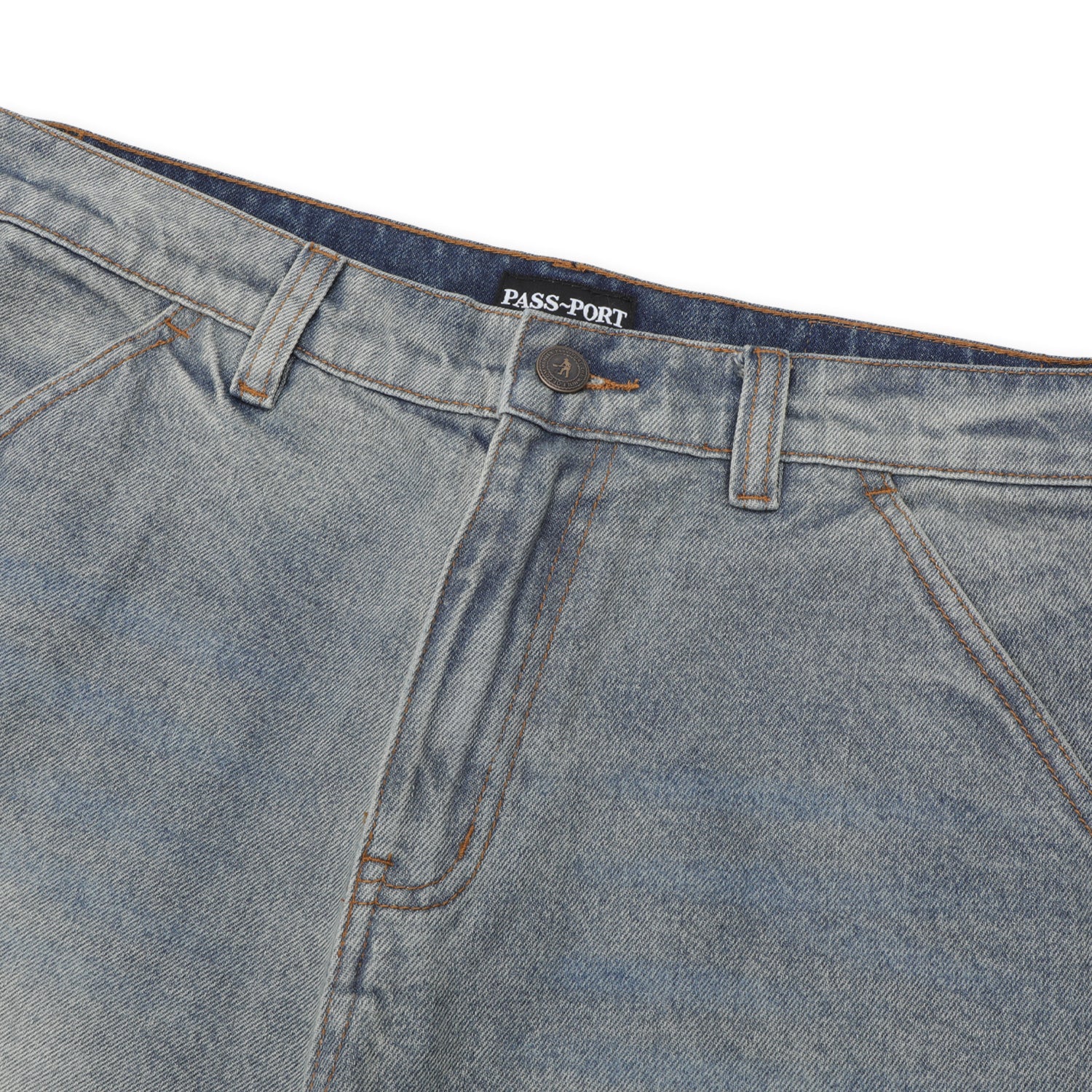 Pass~Port Workers Club Denim Short - Faded Washed Light Indigo - Image 6