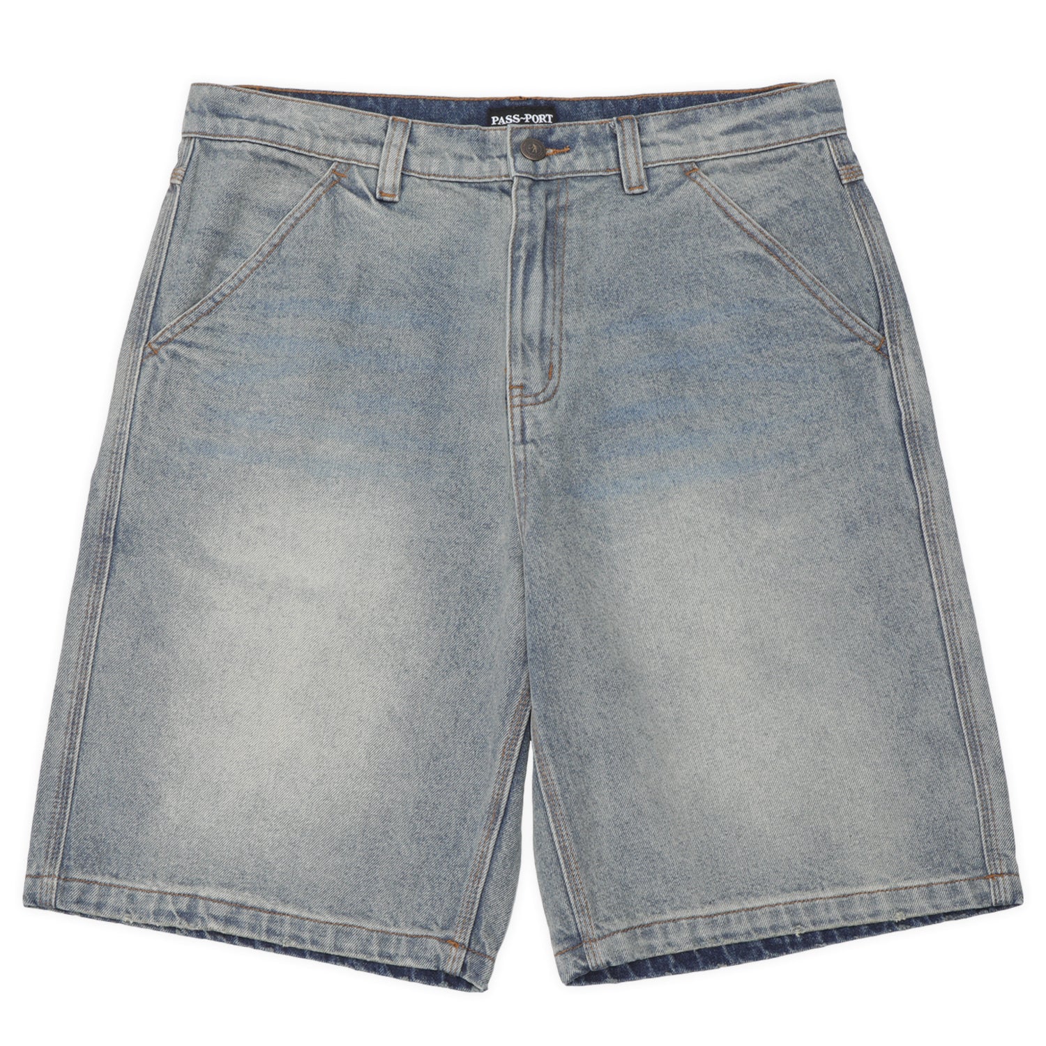 Pass~Port Workers Club Denim Short - Faded Washed Light Indigo - Image 7