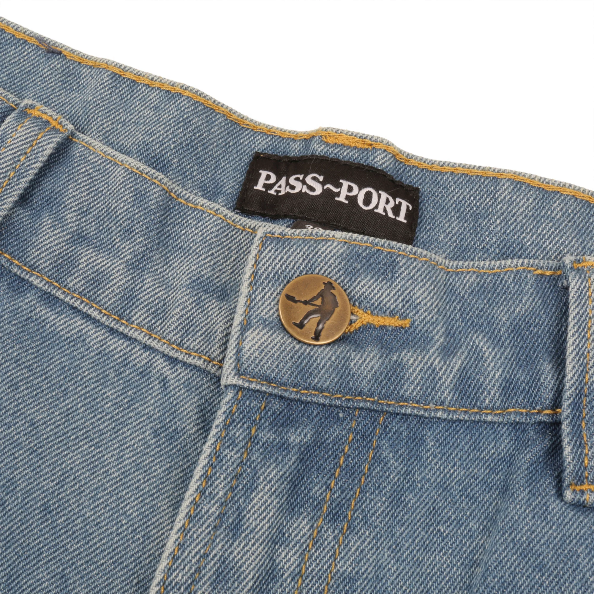 Pass~Port Workers Club Denim Short - Washed Light Indigo - Image 6
