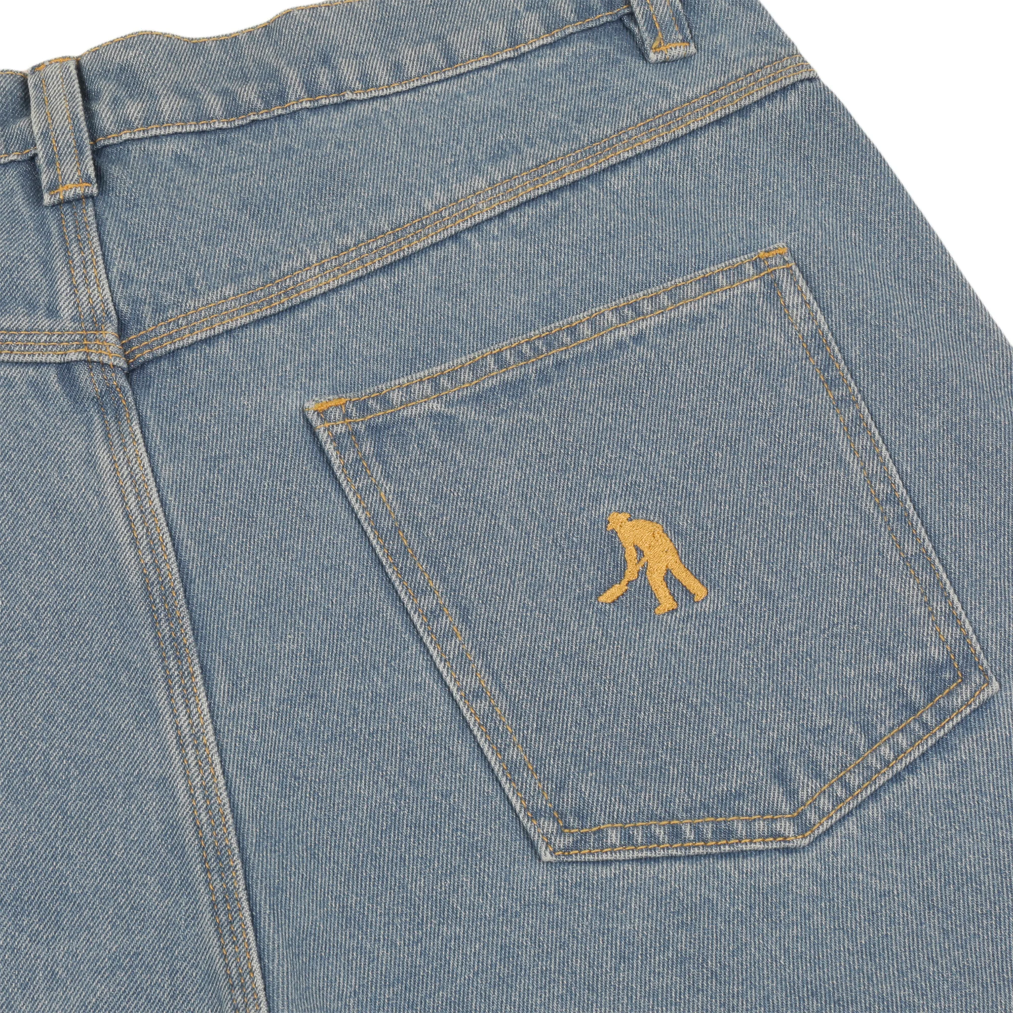 Pass~Port Workers Club Denim Short - Washed Light Indigo - Image 7
