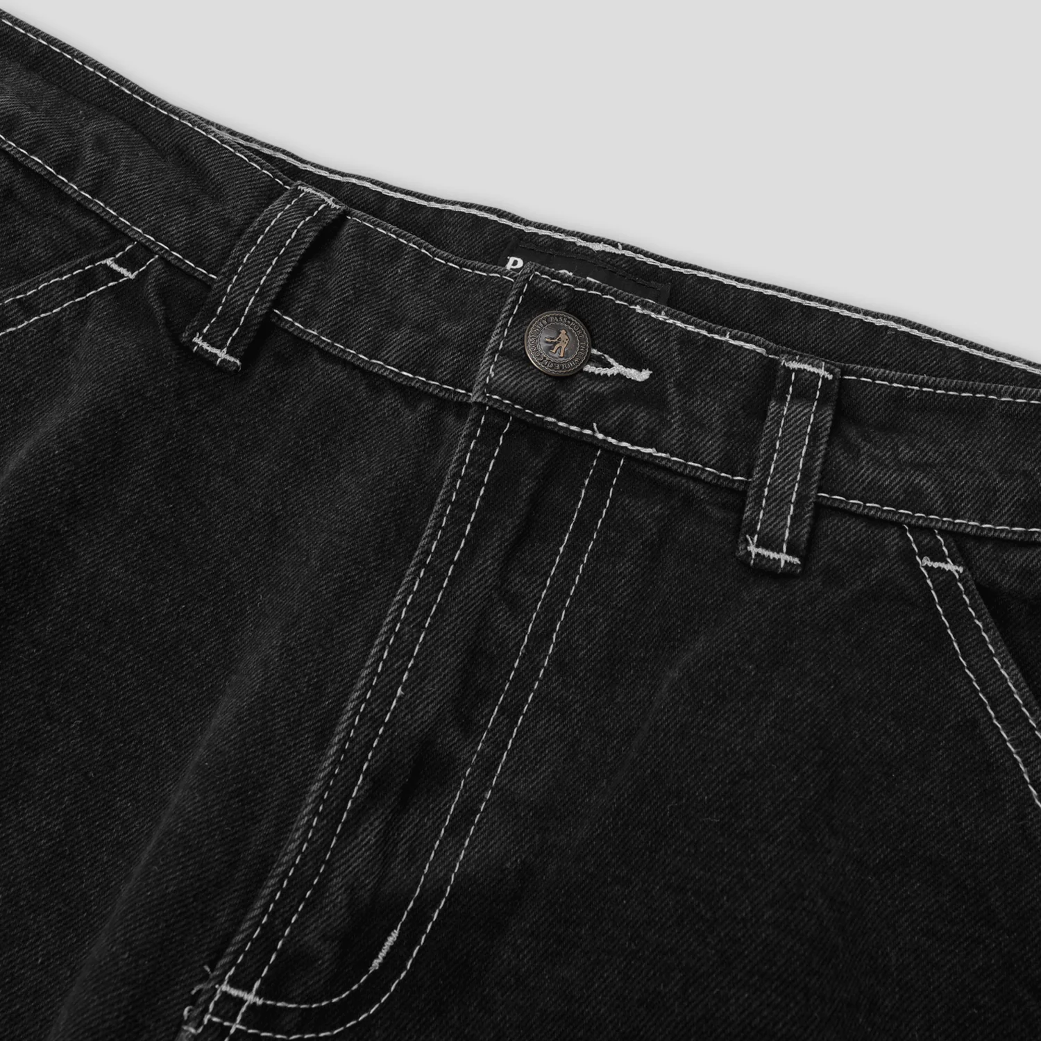Pass~Port Workers Club Jean Pant - Faded Washed Black - Image 8