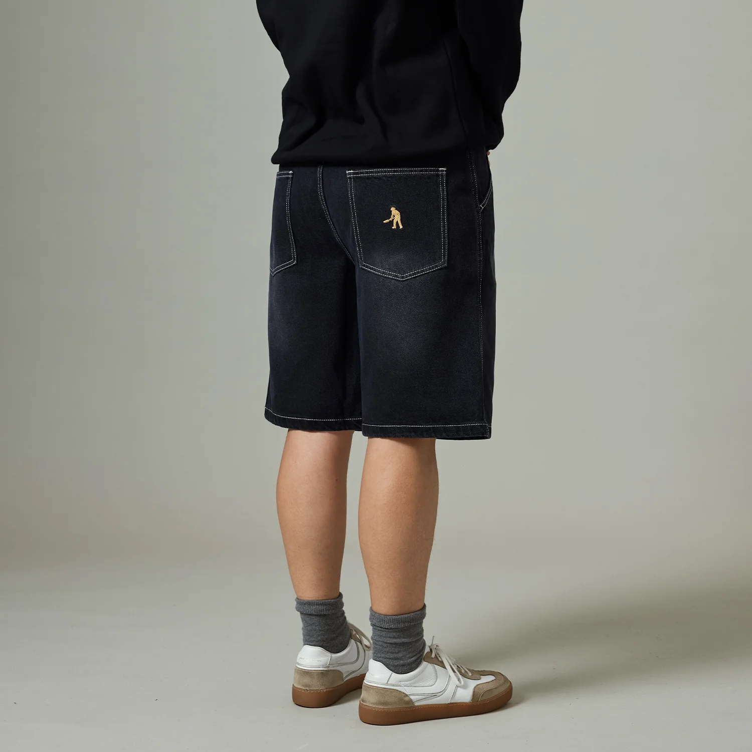 Pass~Port Workers Club Jean Short - Faded Washed Black - Image 3