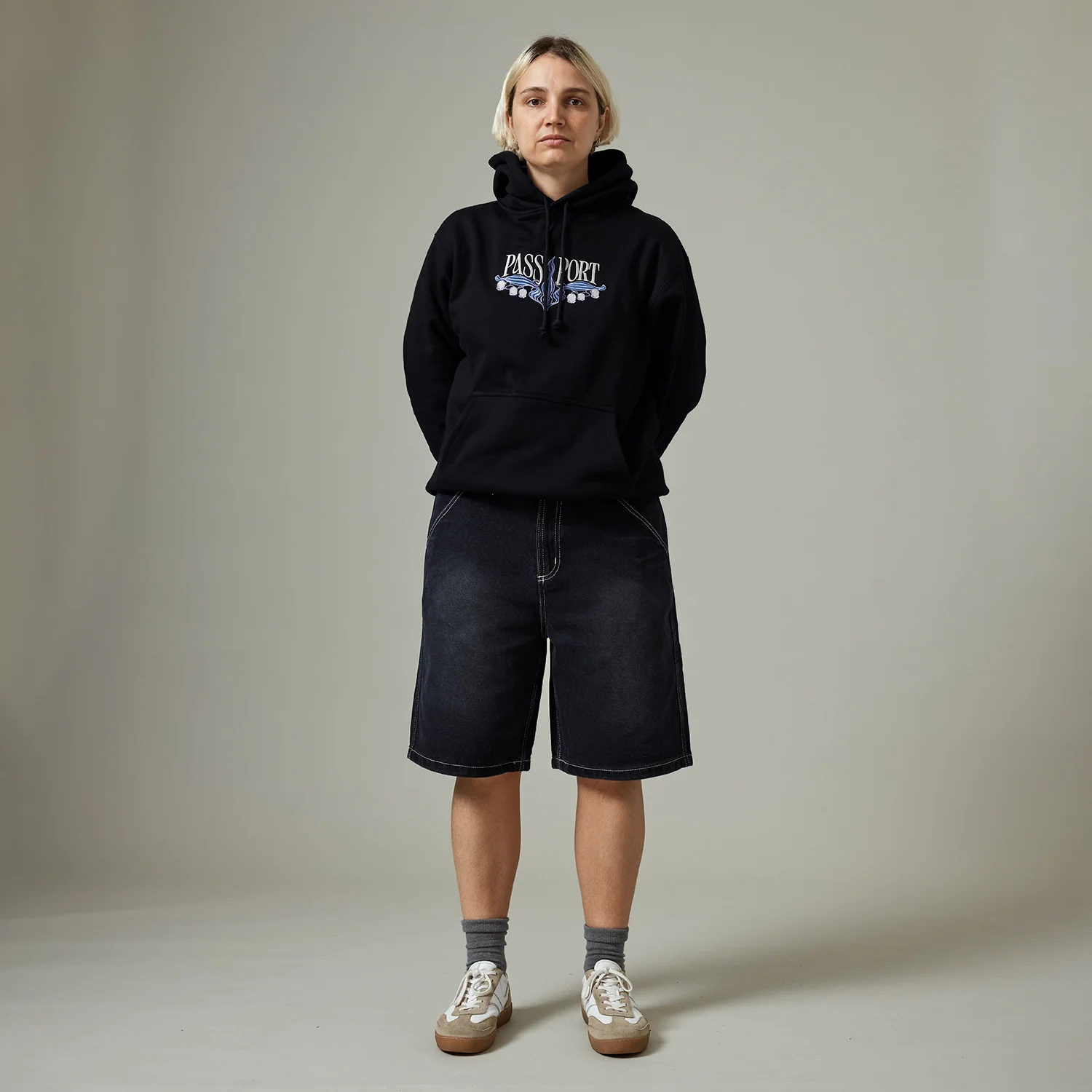 Pass~Port Workers Club Jean Short - Faded Washed Black - Image 4