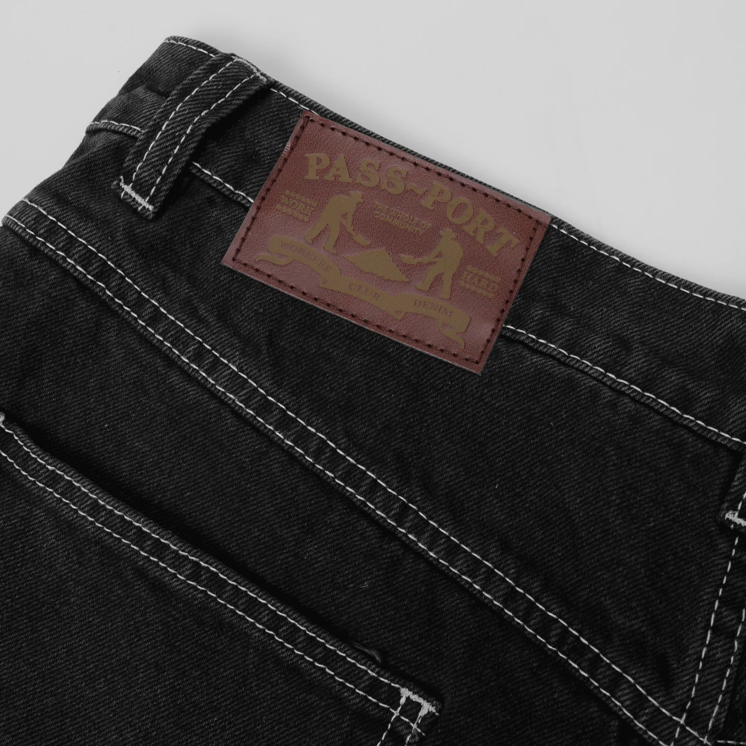 Pass~Port Workers Club Jean Short - Faded Washed Black - Image 6