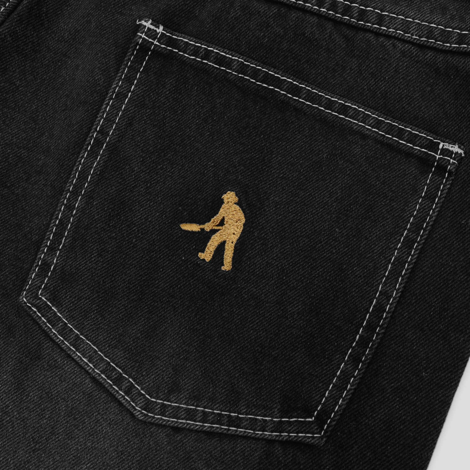 Pass~Port Workers Club Jean Short - Faded Washed Black - Image 7