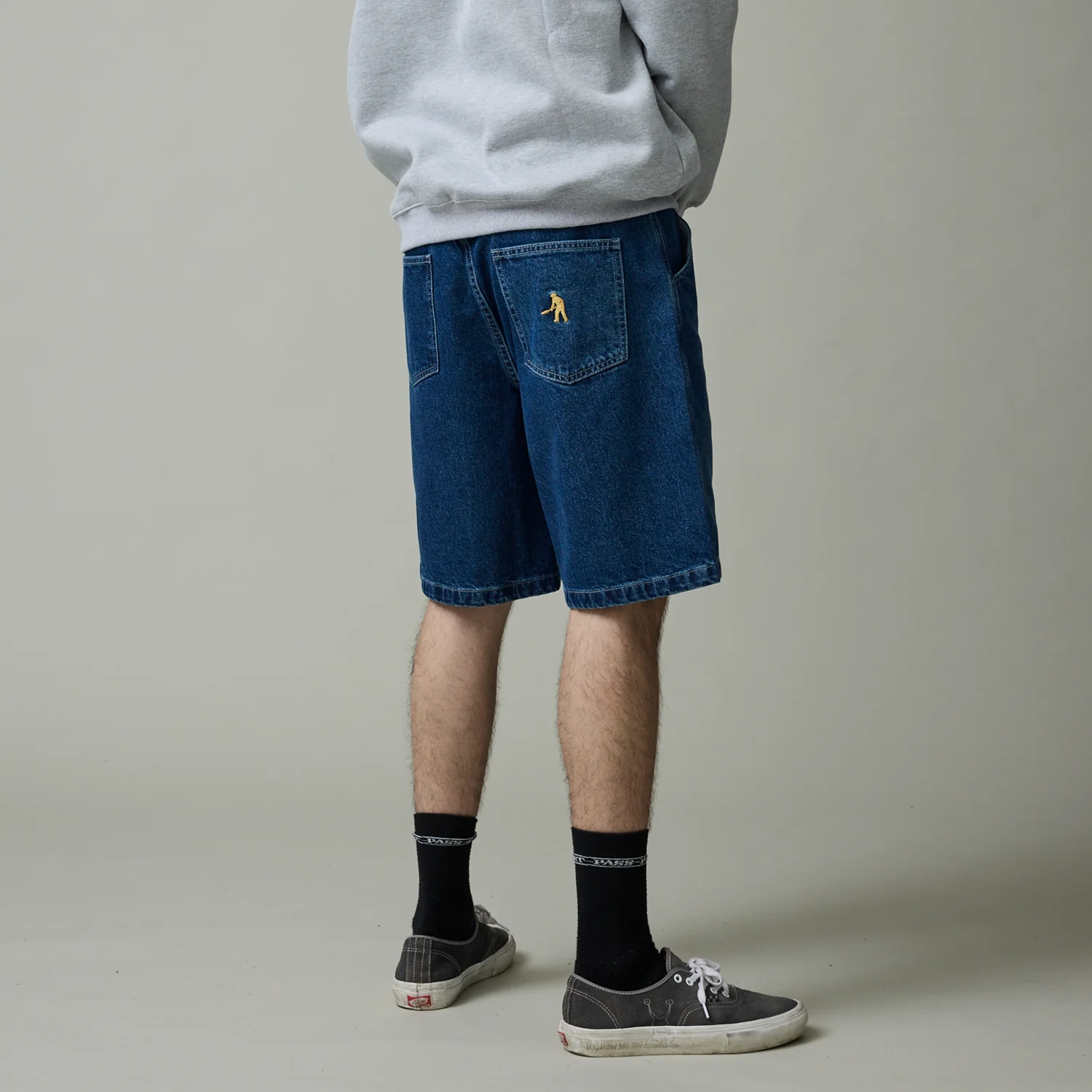 Pass~Port Workers Club Jean Short - Faded Washed Dark Indigo - Image 5