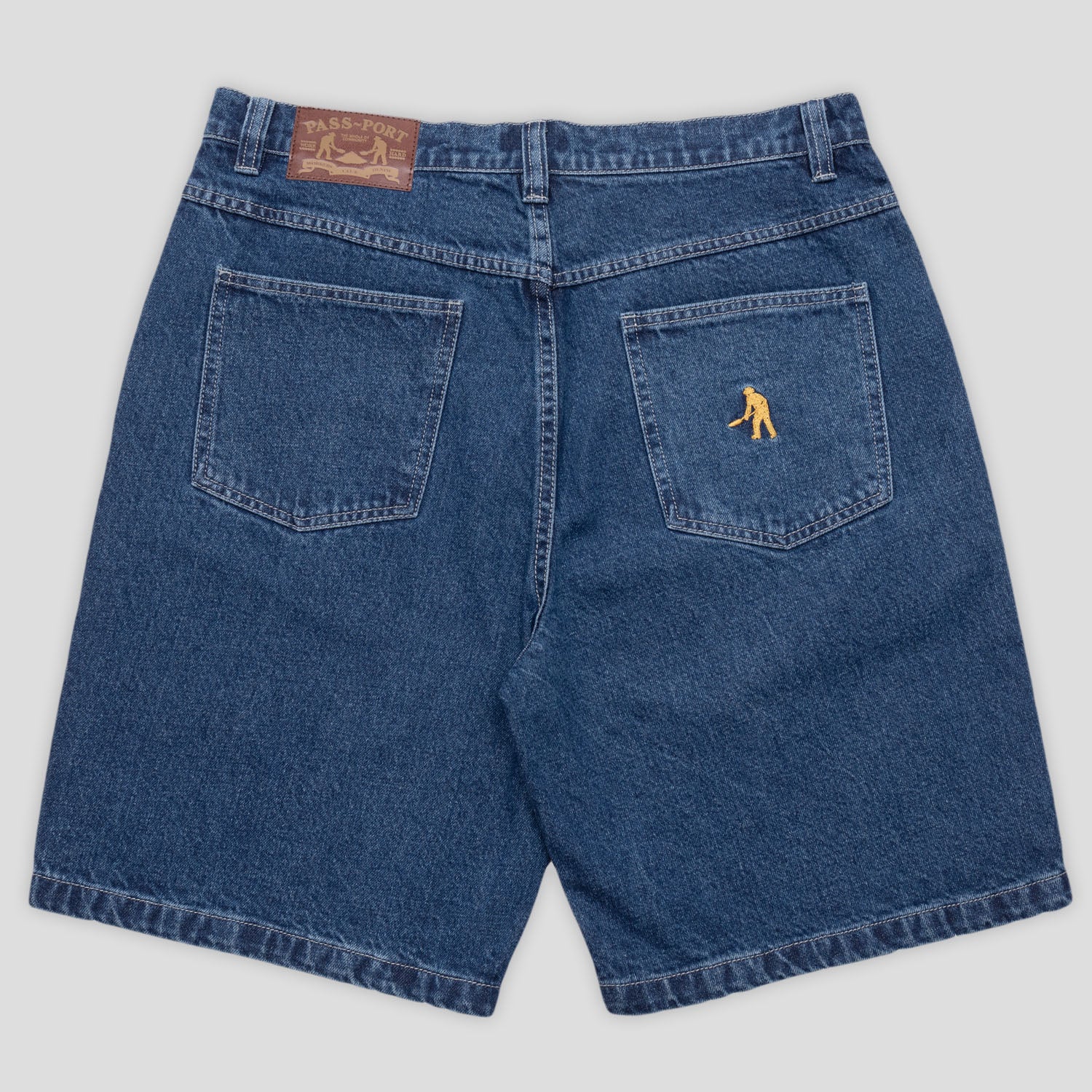 Pass~Port Workers Club Jean Short - Faded Washed Dark Indigo - Image 6