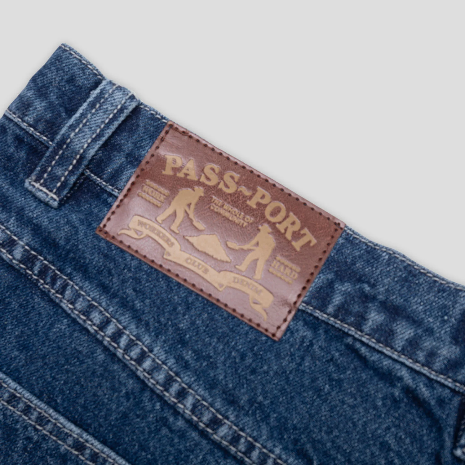 Pass~Port Workers Club Jean Short - Faded Washed Dark Indigo - Image 8