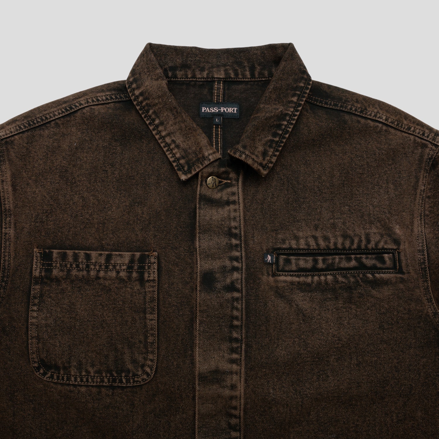 Pass~Port Painters Jacket - Brown Over-Dye - Image 4