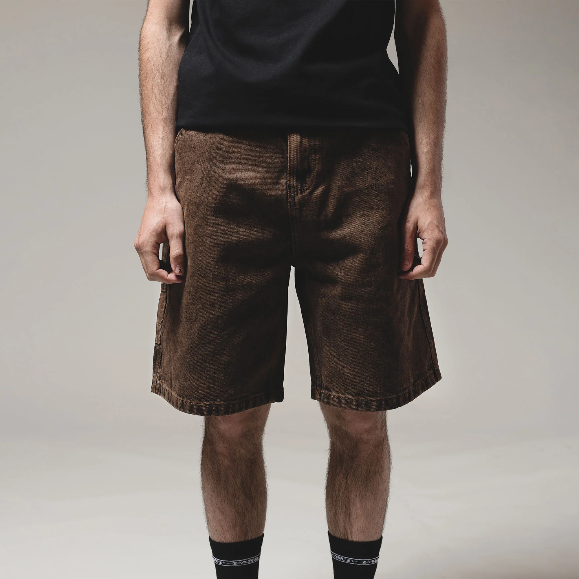 Pass~Port Workers Club Short - Brown Over-Dye - Image 2
