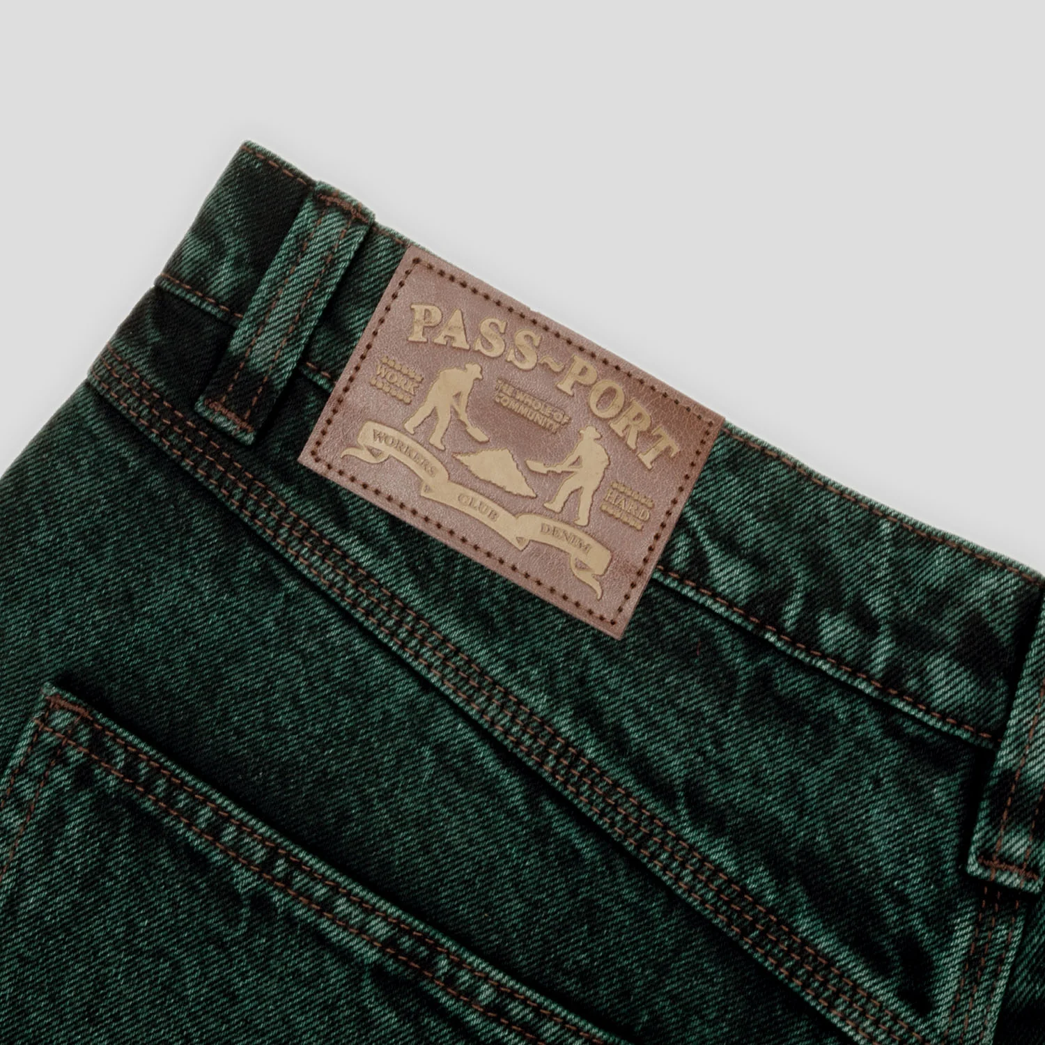 Pass~Port Workers Club Short - Dark Green Over-Dye - Image 7