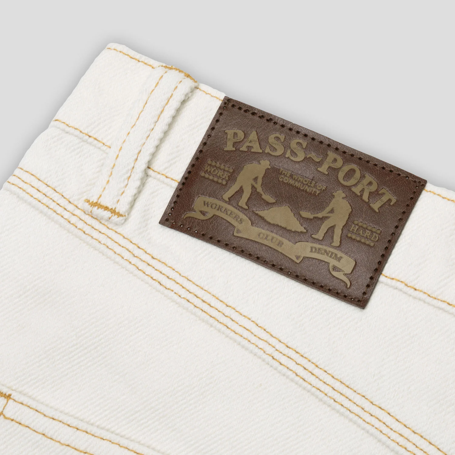 Pass~Port Workers Club Denim Short - Ecru - Image 8